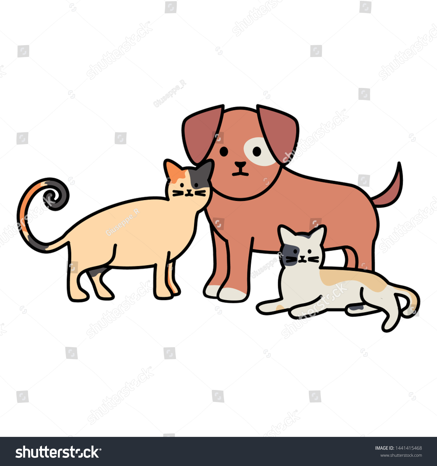 cute cats and dog mascots adorables characters - Royalty Free Stock ...