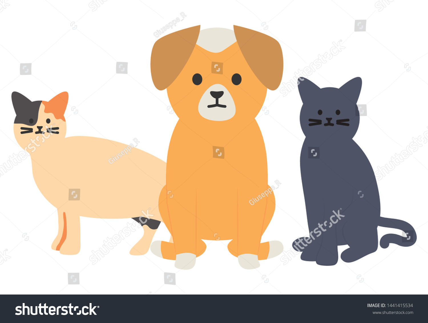 cute cats and dog mascots adorables characters - Royalty Free Stock ...