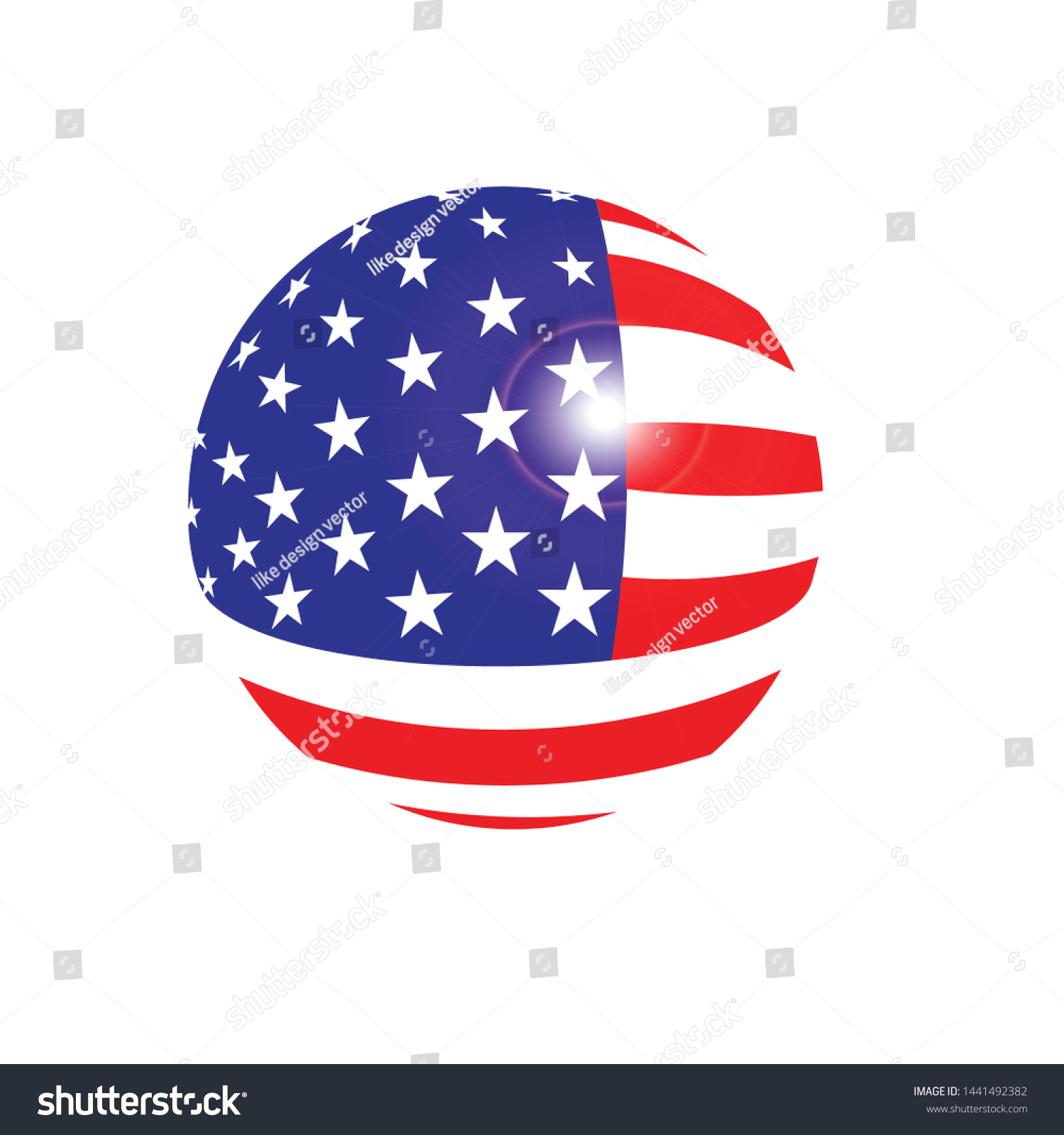 Flag Of Usa Round Icon Or Badge United States Royalty Free Stock