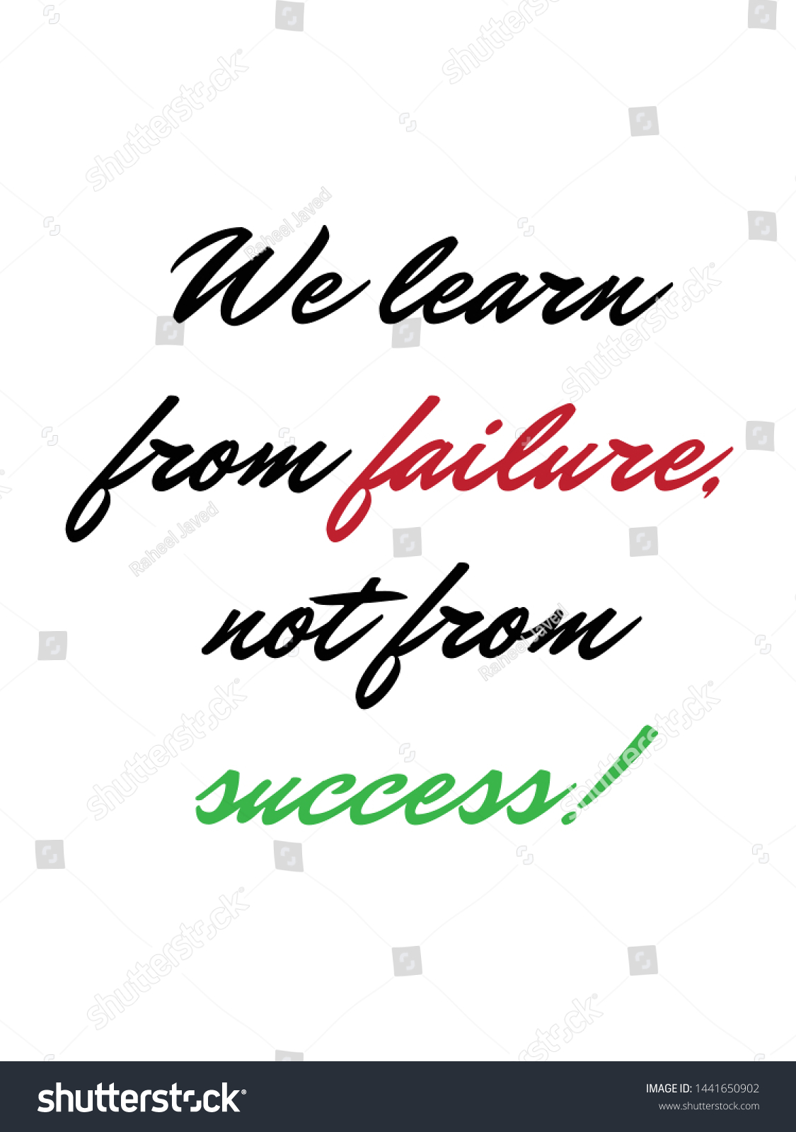 we learn from failure not from success vector - Royalty Free Stock ...