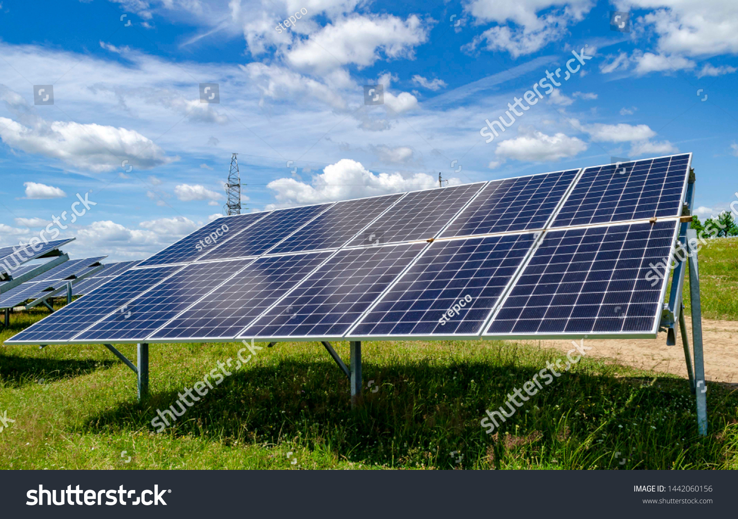 solar panel solar panels, blue sky with white clouds
 #1442060156