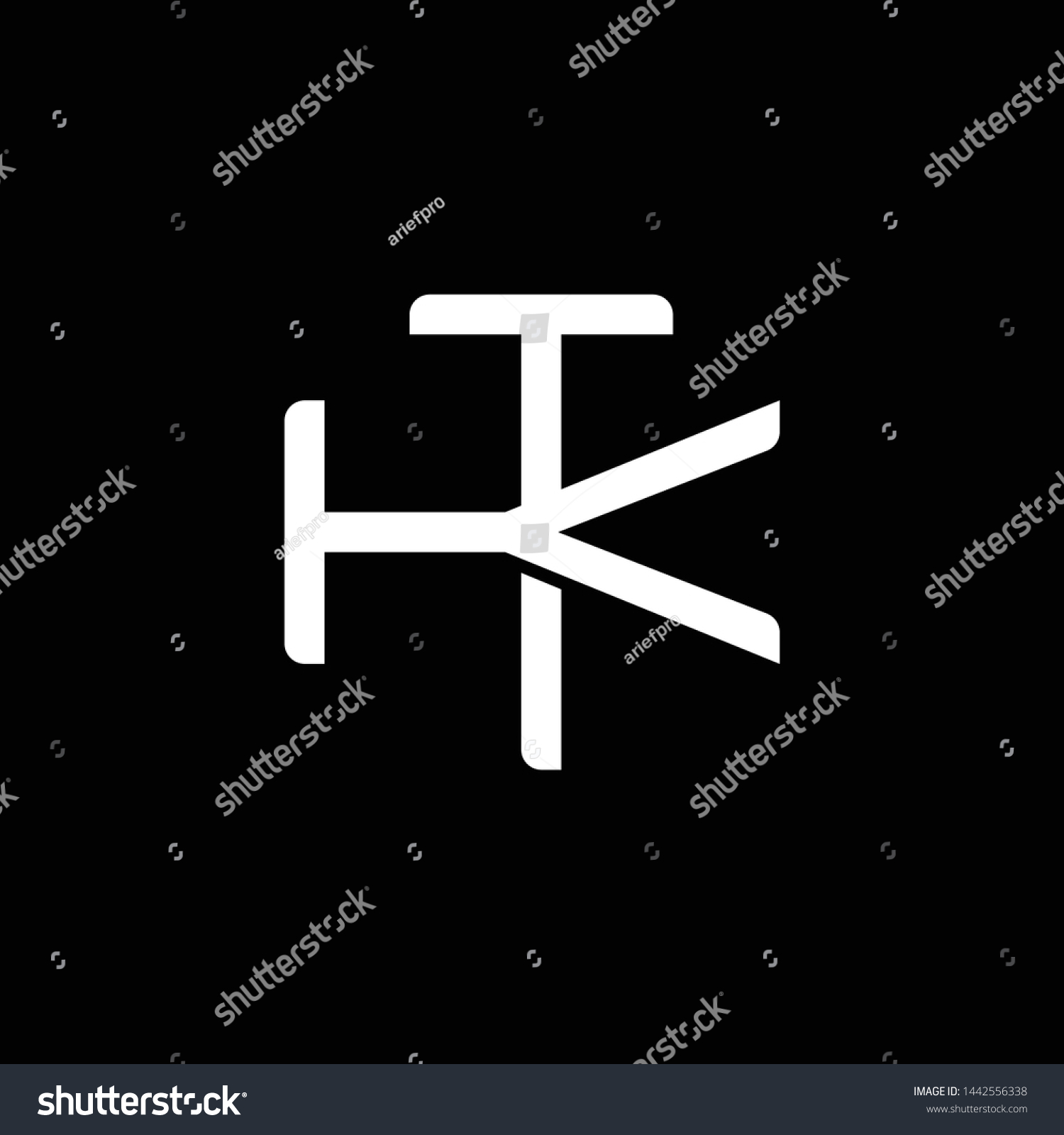 Initial Letter K And T Kt Tk Overlapping Royalty Free Stock Vector