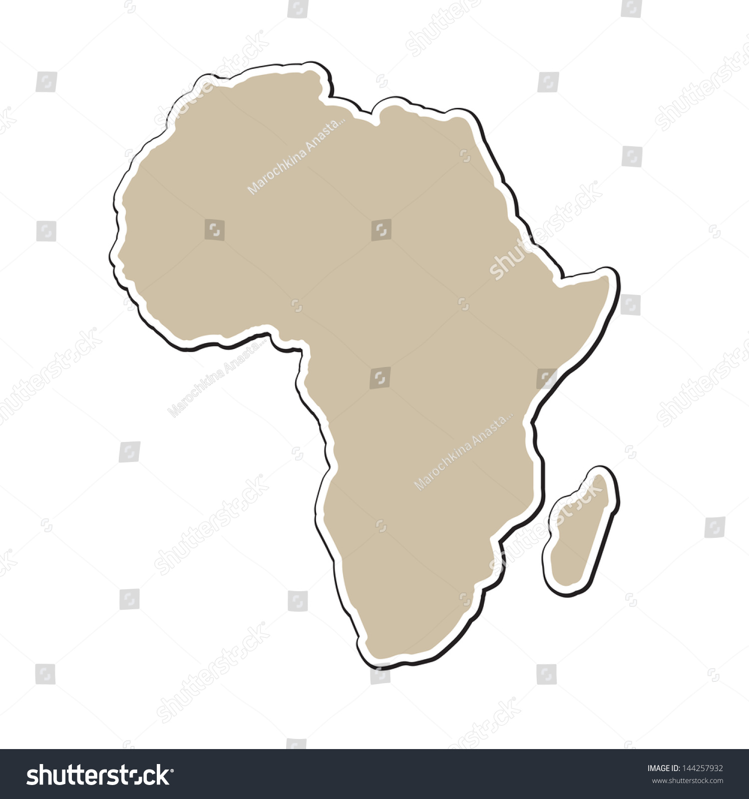 Contour Maps Of Africa Silhouette On Paper Style Royalty Free Stock Vector 144257932 3949