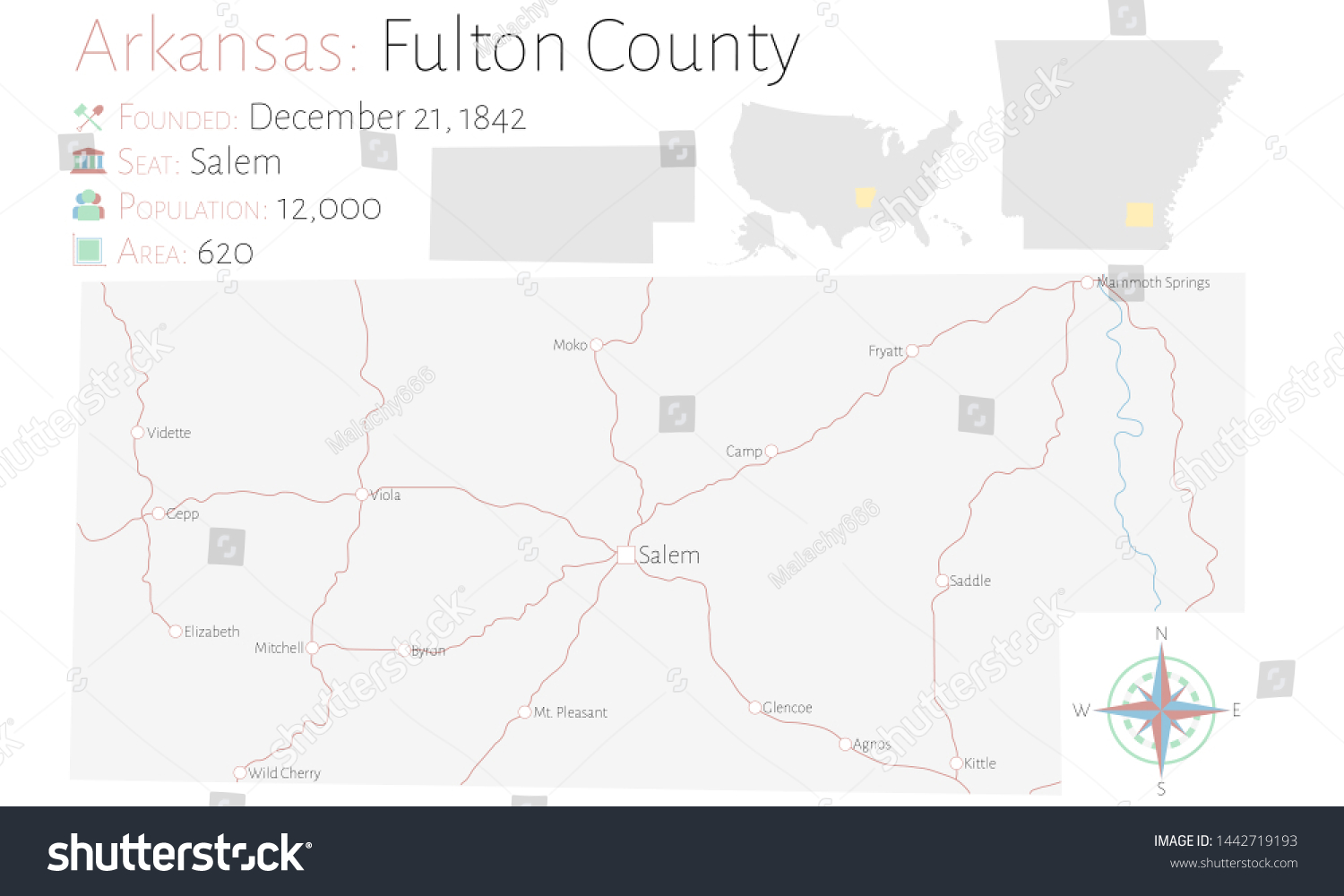 Large and detailed map of Fulton county in - Royalty Free Stock Vector ...