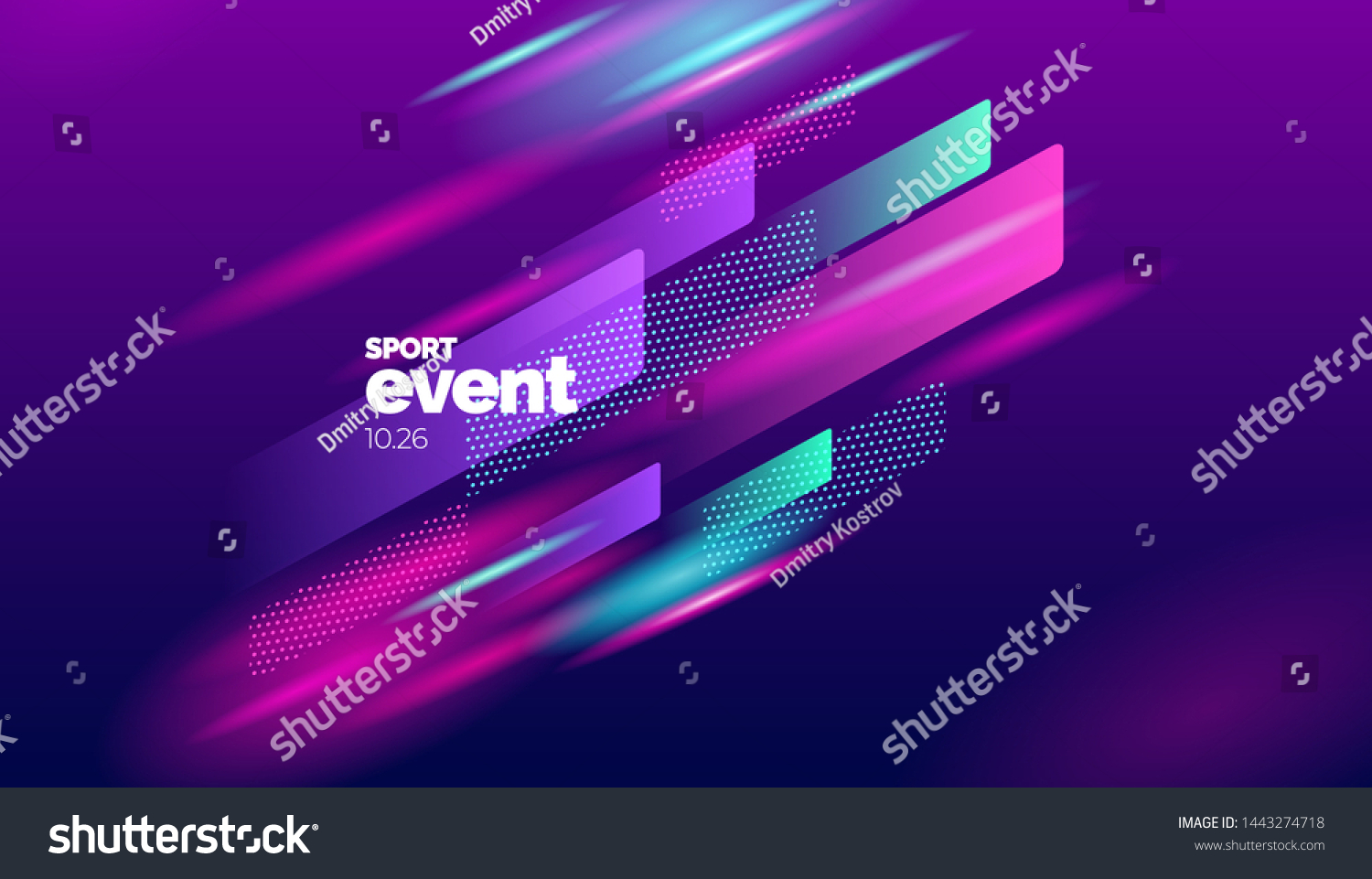 Layout design with dynamic shapes for event, tournament or championship. Sport background. #1443274718