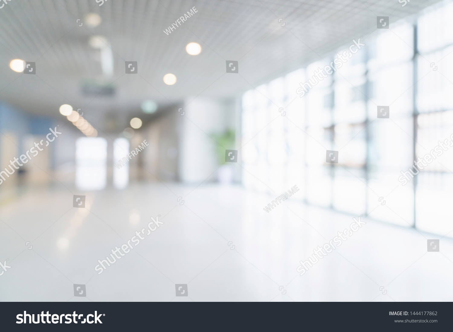 blur image background of corridor in hospital or clinic image #1444177862