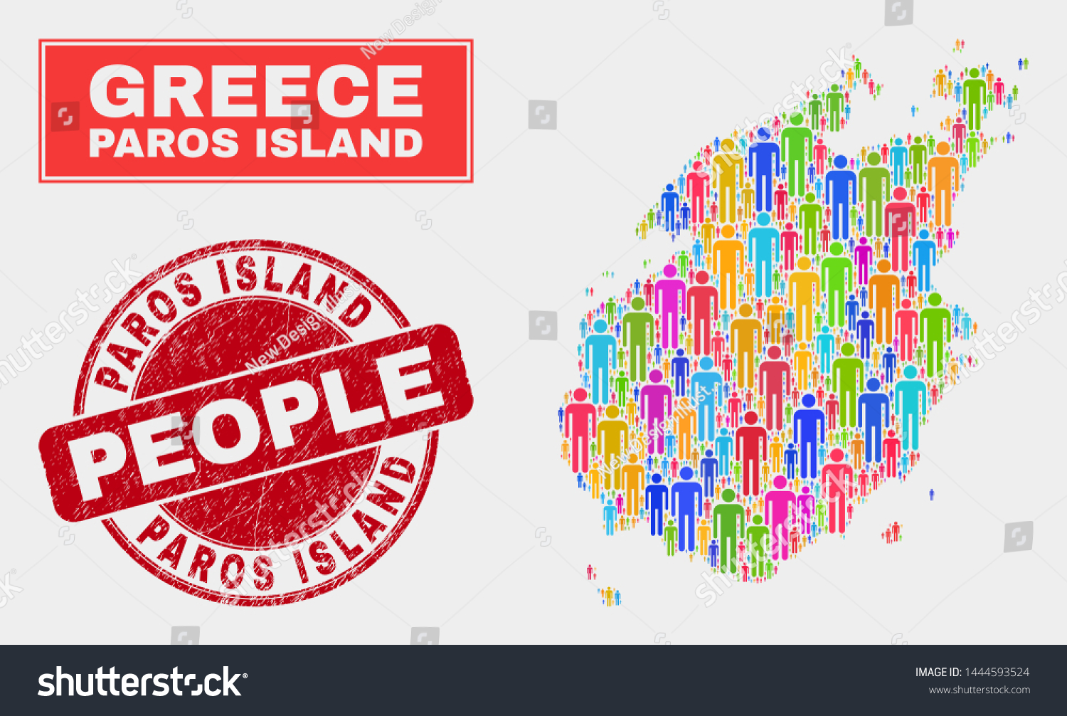 Demographic Paros Island Map Abstraction People Royalty Free Stock Vector 1444593524 3674