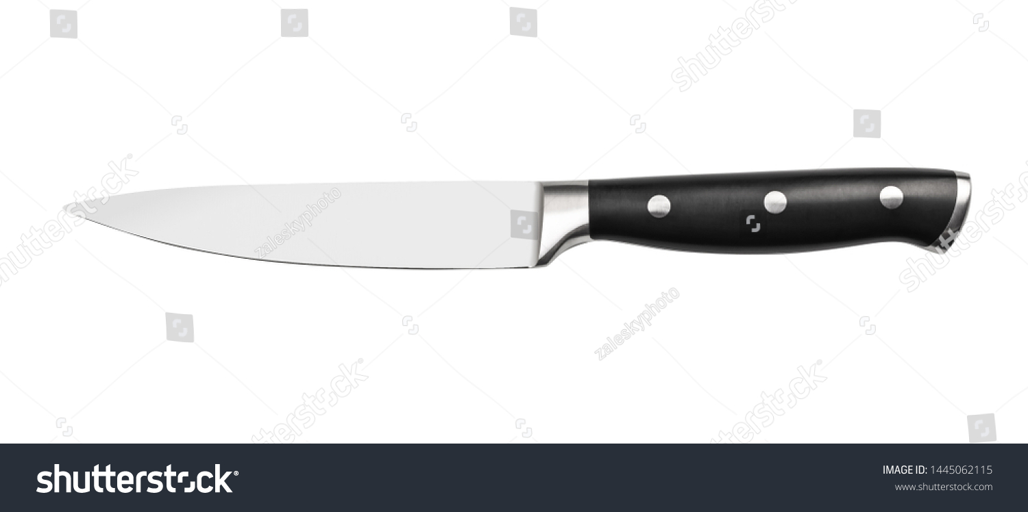 Kitchen utensils isolated on white background. Cutting sharp knife #1445062115