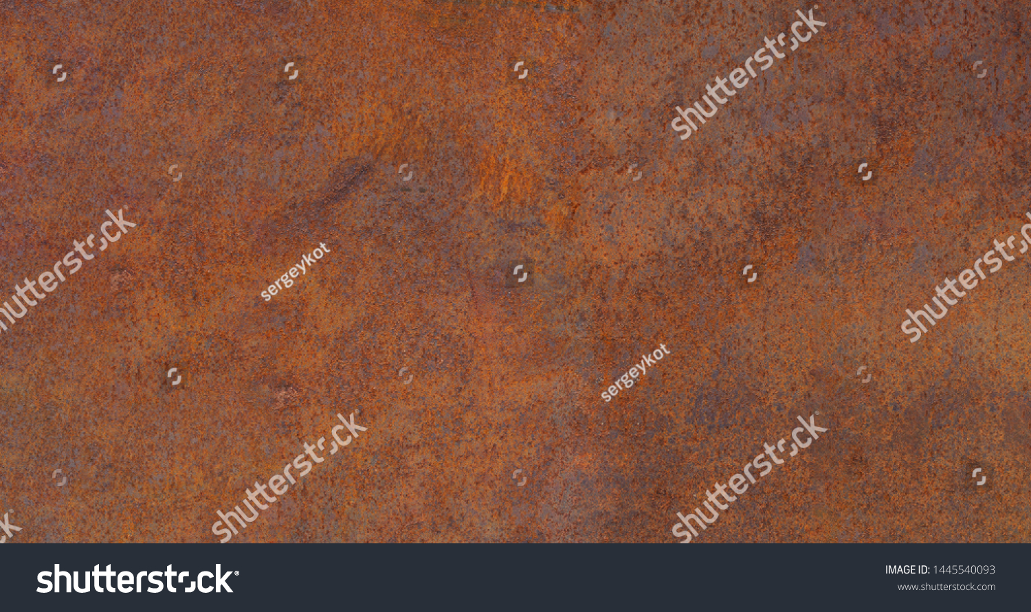 Panoramic grunge rusted metal texture, rust and oxidized metal background. Old metal iron panel. High quality #1445540093