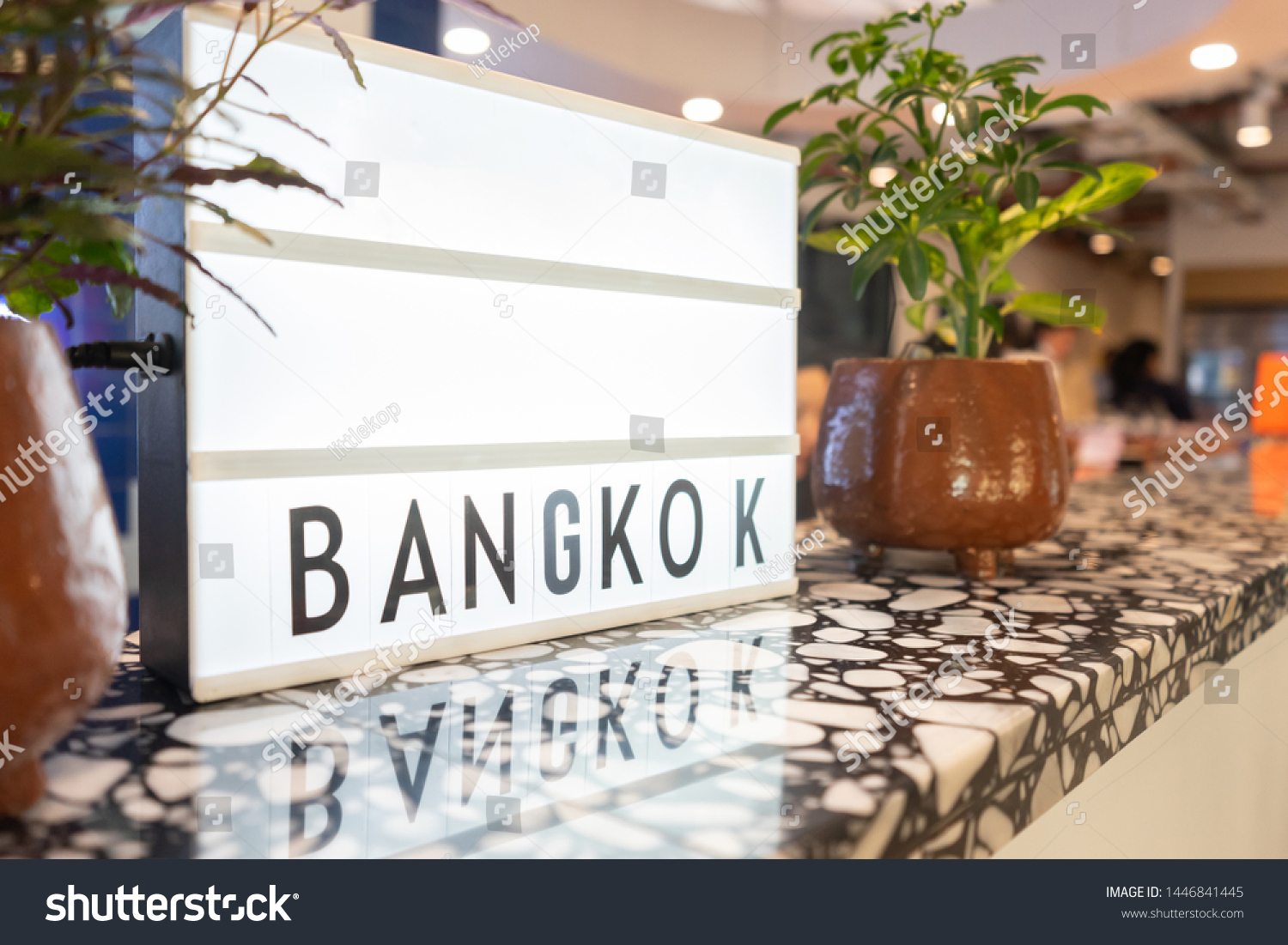 Bangkok advertiser board with light. #1446841445