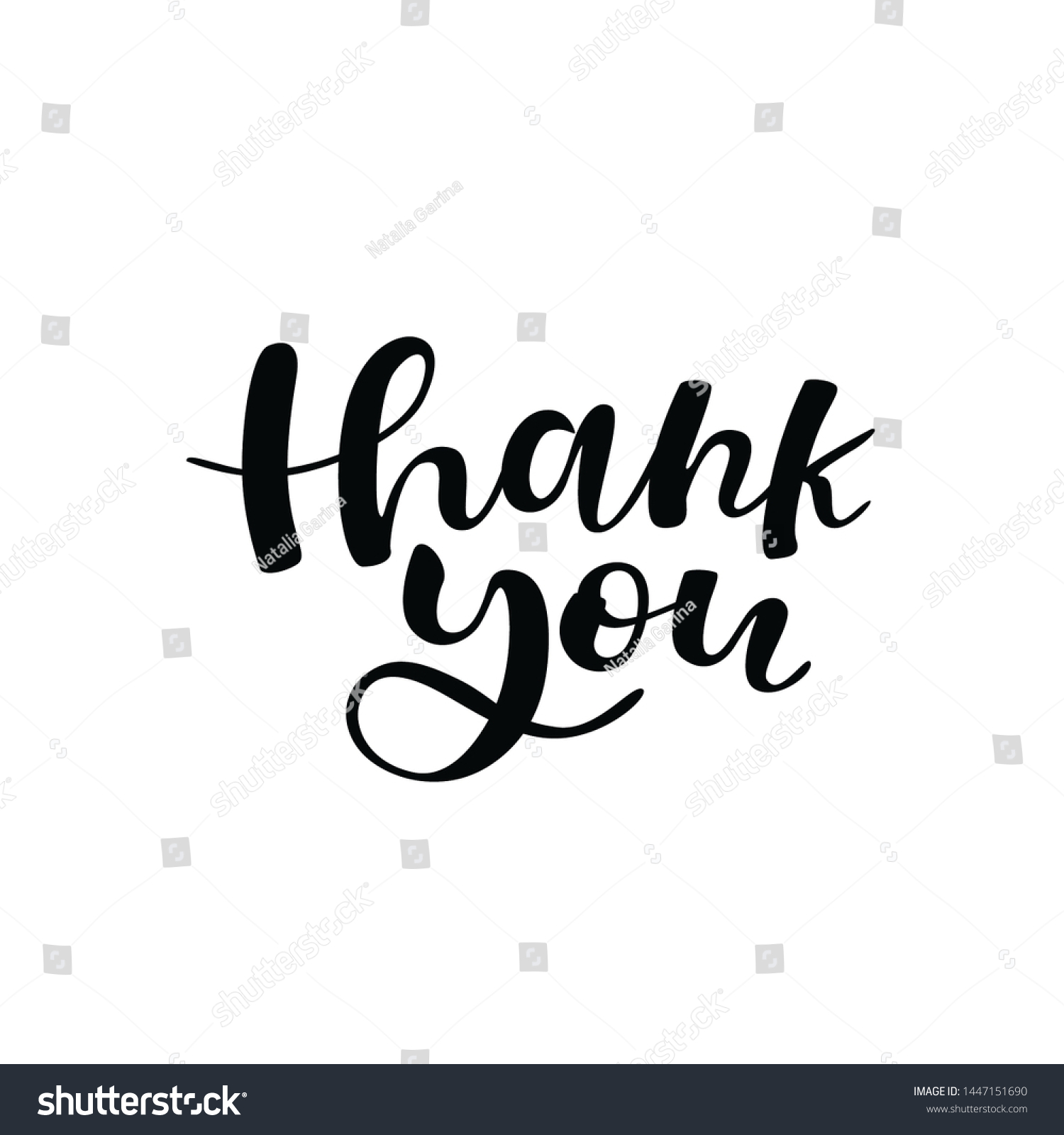 Lettering Thank You Black And White Royalty Free Stock Photo