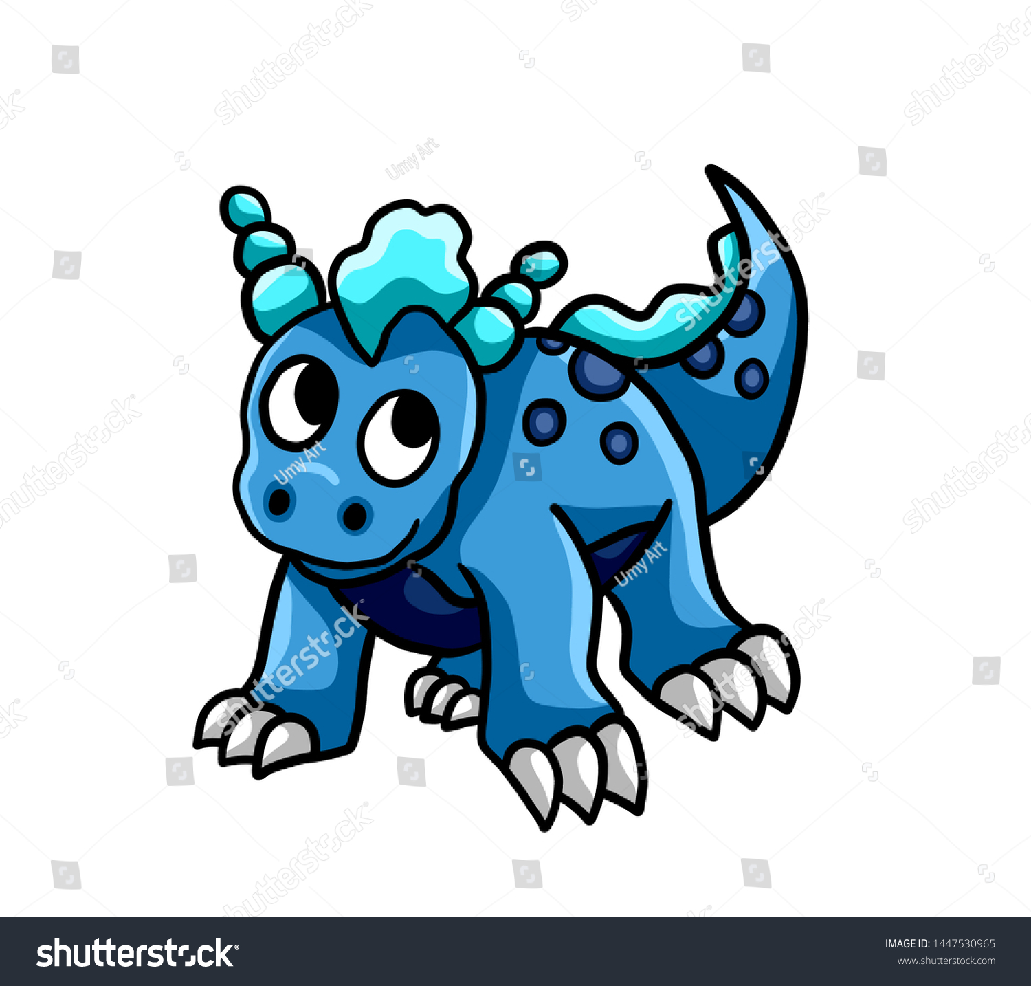 Digital illustration of a baby water dragon #1447530965