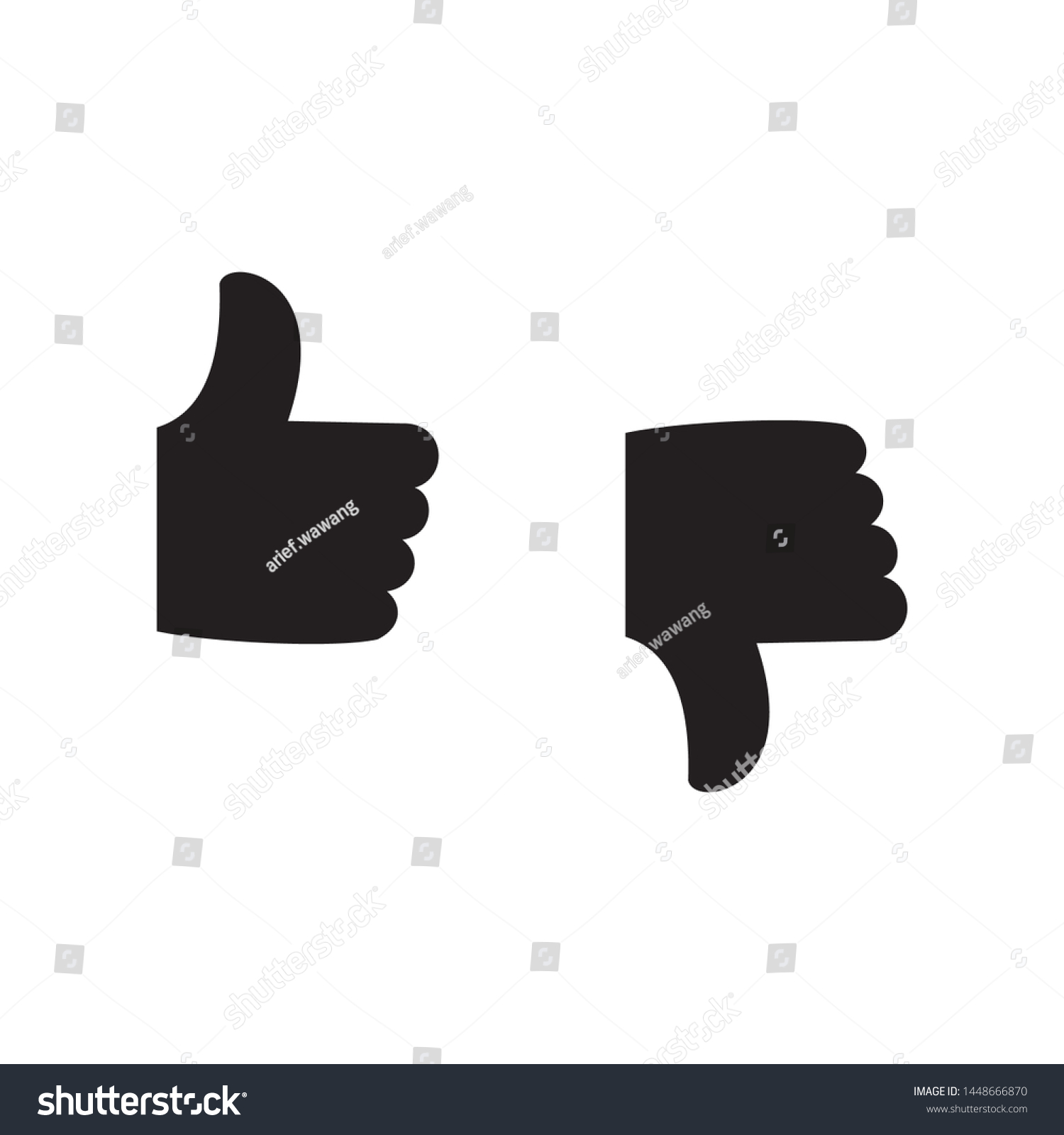 Like And Dislike Icons Set Thumbs Up And Thumbs Royalty Free Stock Vector 1448666870 6772