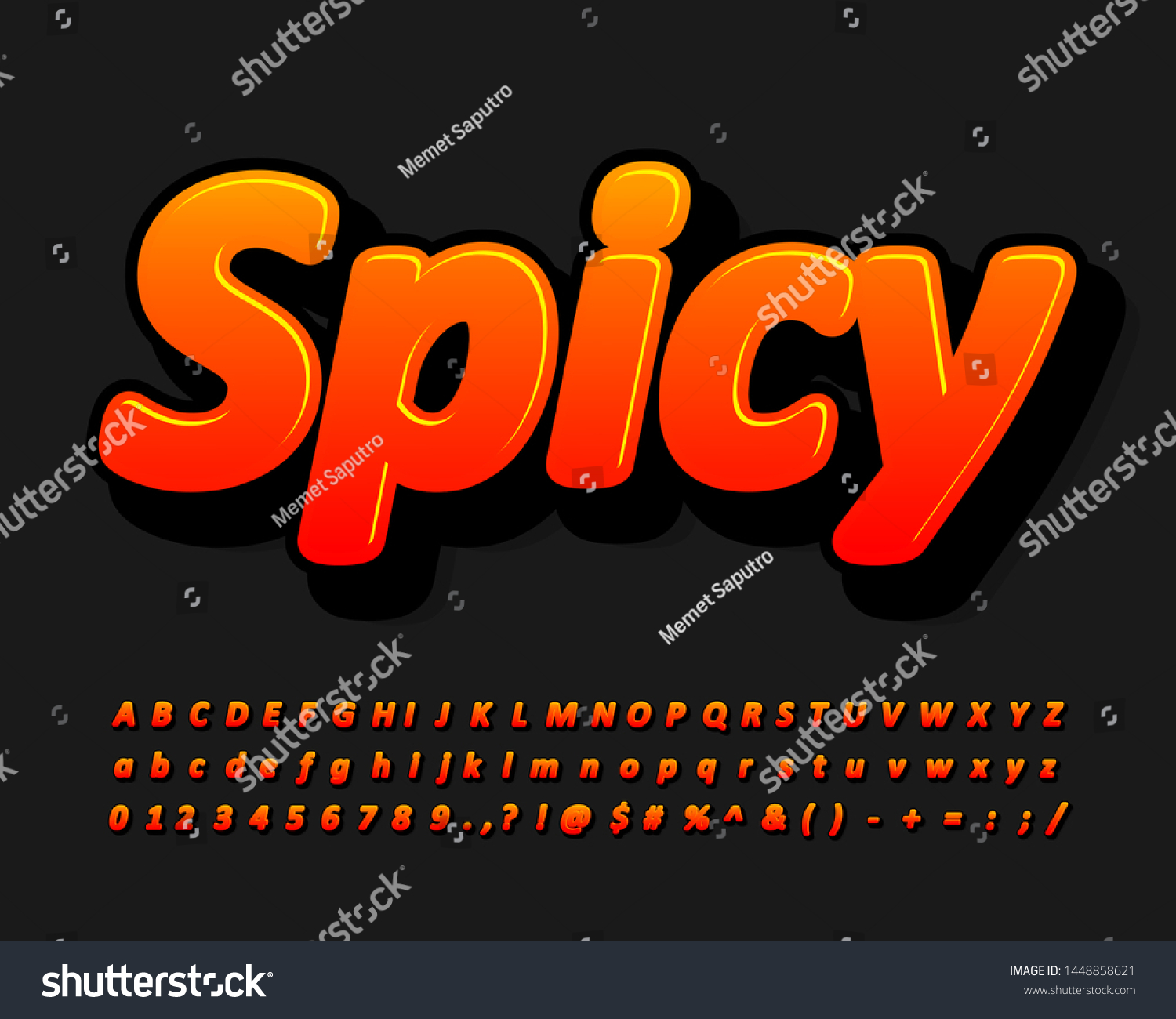 Spicy font effect for hot food #1448858621