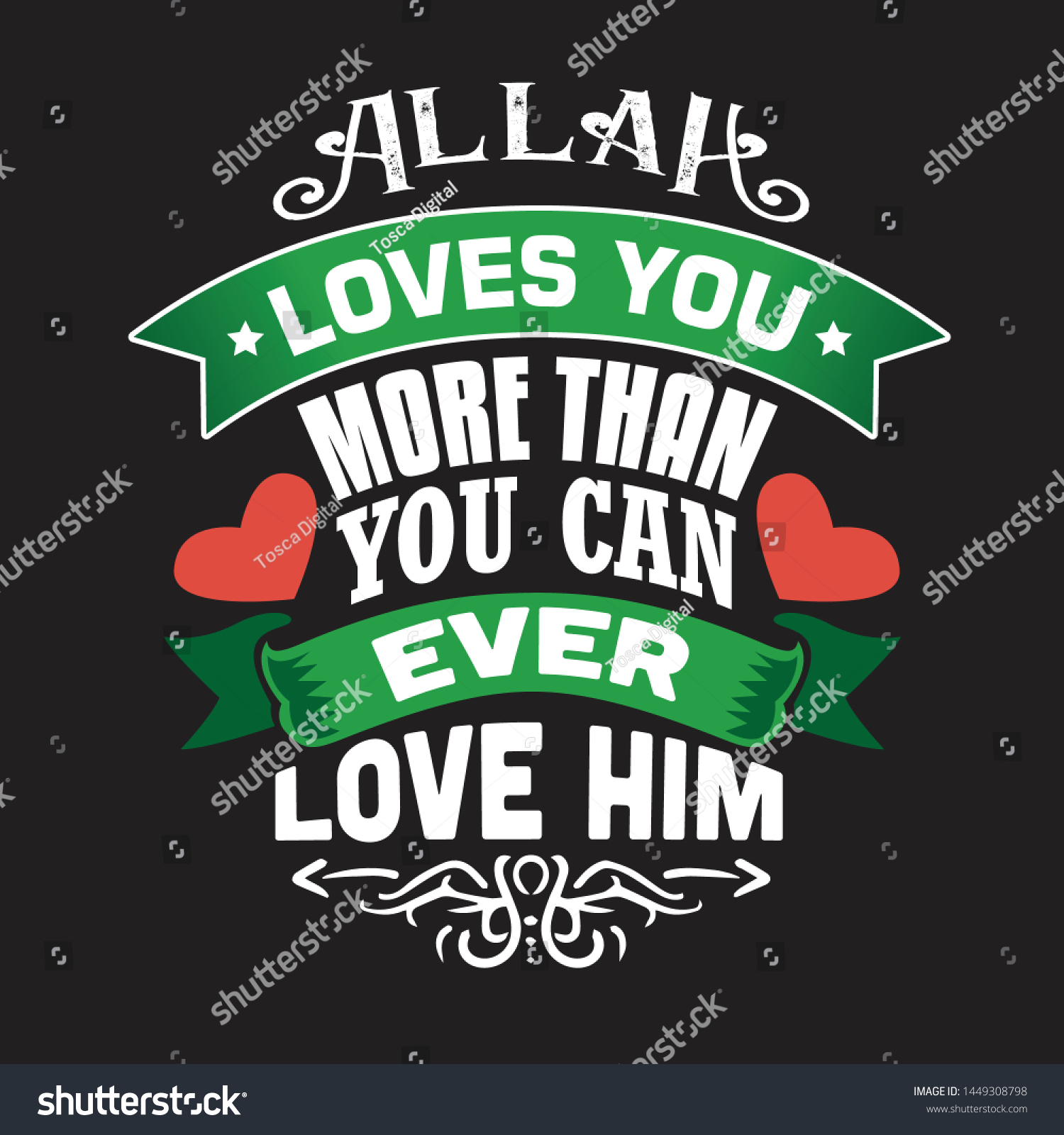 Muslim Quote And Saying Allah Loves You More Royalty Free Stock Vector Avopix Com