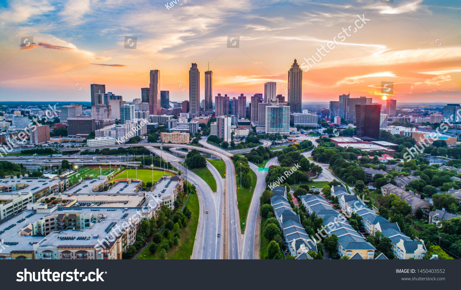 Atlanta, Georgia, USA Downtown Skyline Aerial Panorama. #1450403552