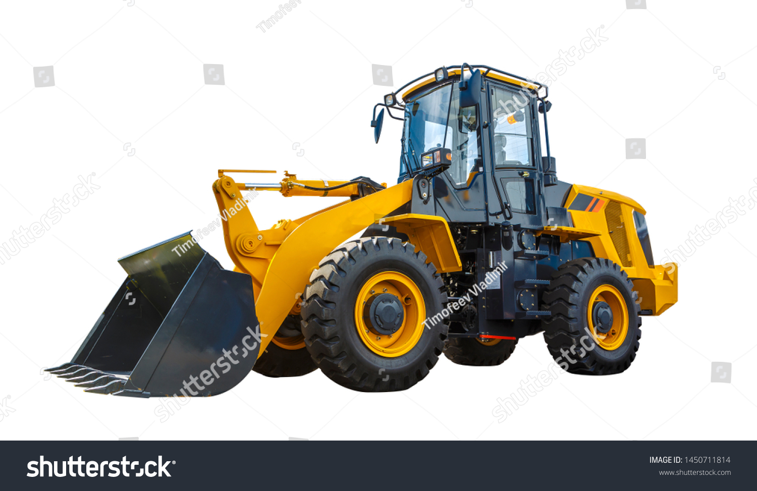 Grader and Excavator Construction Equipment with clipping path isolated on white background #1450711814