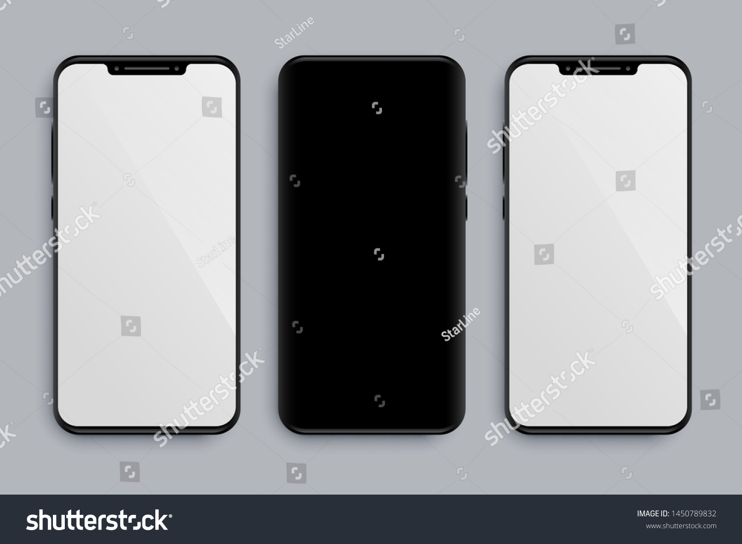 realistic smartphone mockup with front and back #1450789832