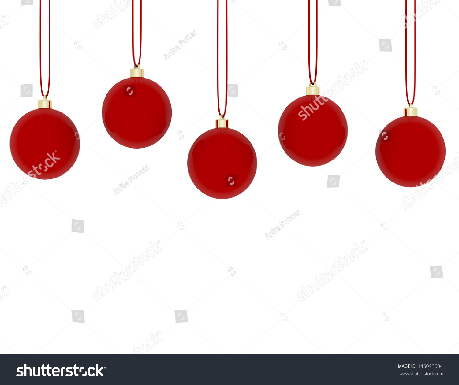 3d Render of Hanging Red Ornaments #145093504