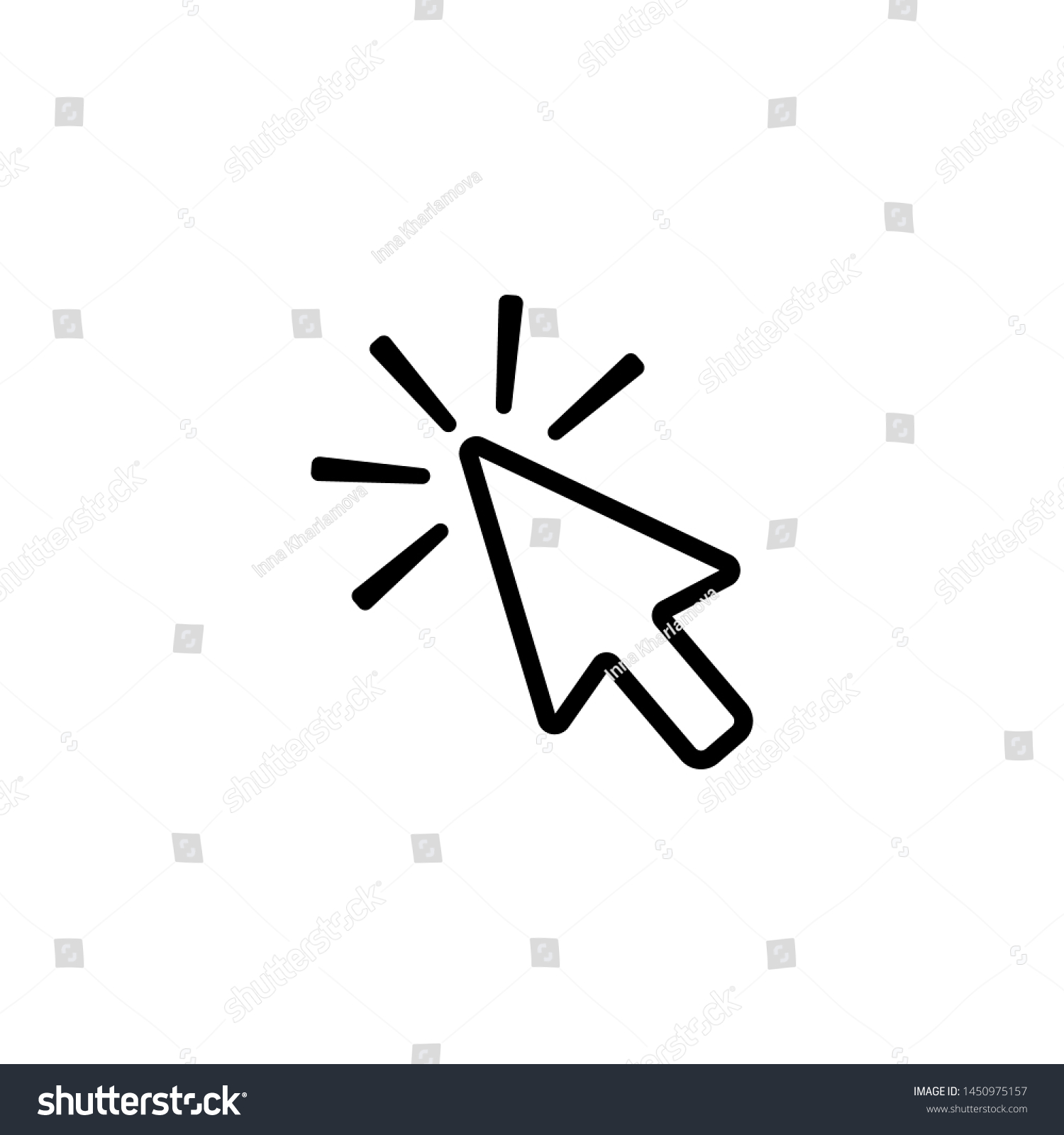 Click contour arrow,  icon to click vector icon #1450975157