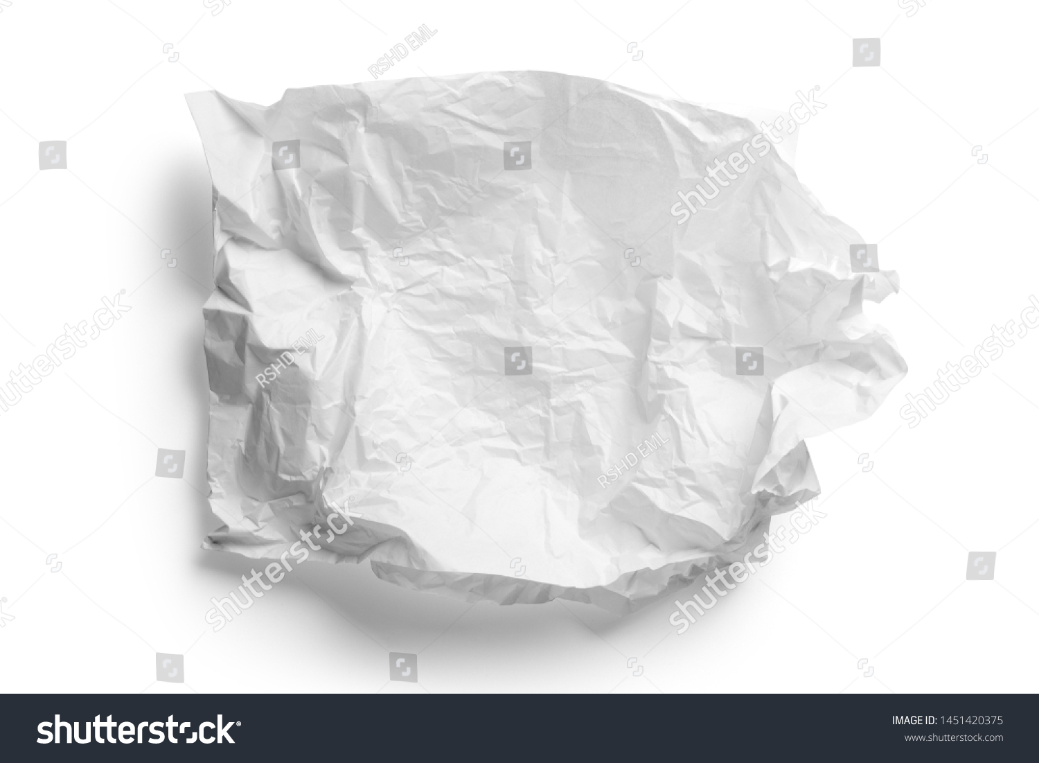 Crumpled white paper napkin - unused #1451420375