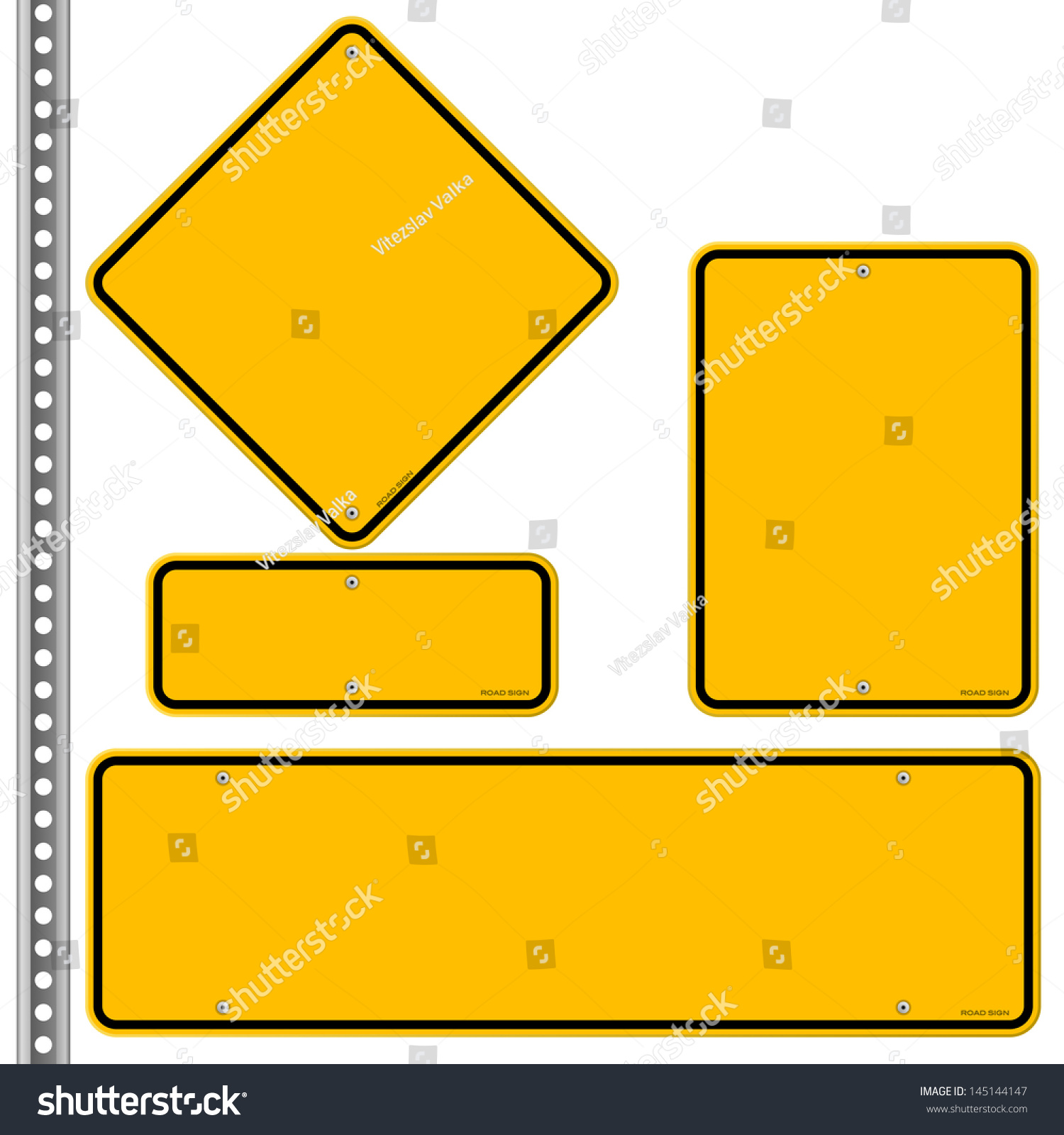 Yellow Roadsigns Set #145144147