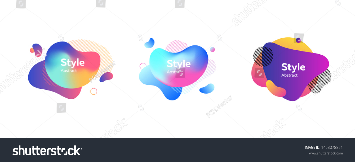 Set of abstract colorful graphic elements. Design background. Vector illustration. Can be used for advertising, marketing, presentation #1453078871