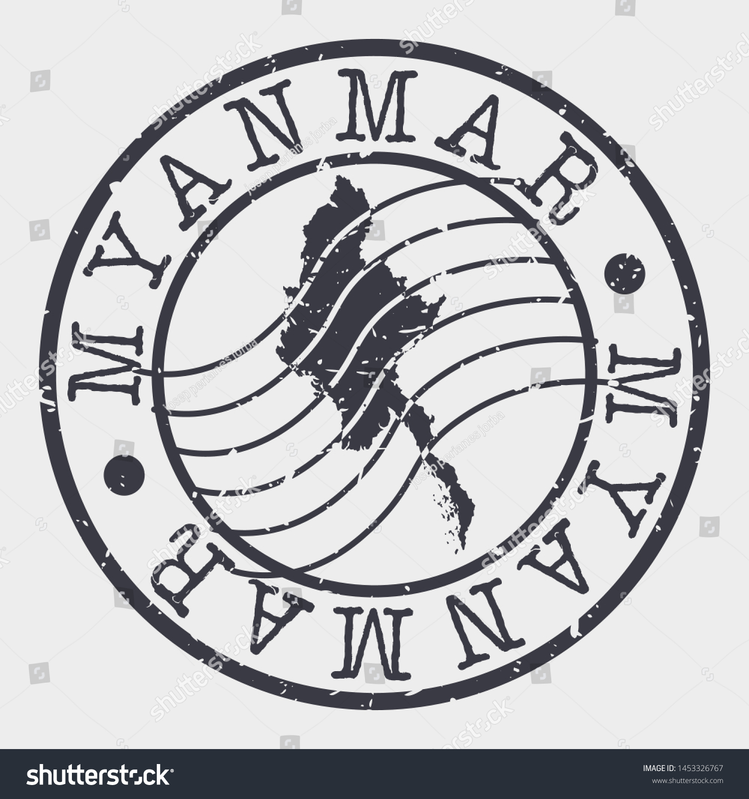 Myanmar Stamp Postal. Map Silhouette Seal. - Royalty Free Stock Vector ...