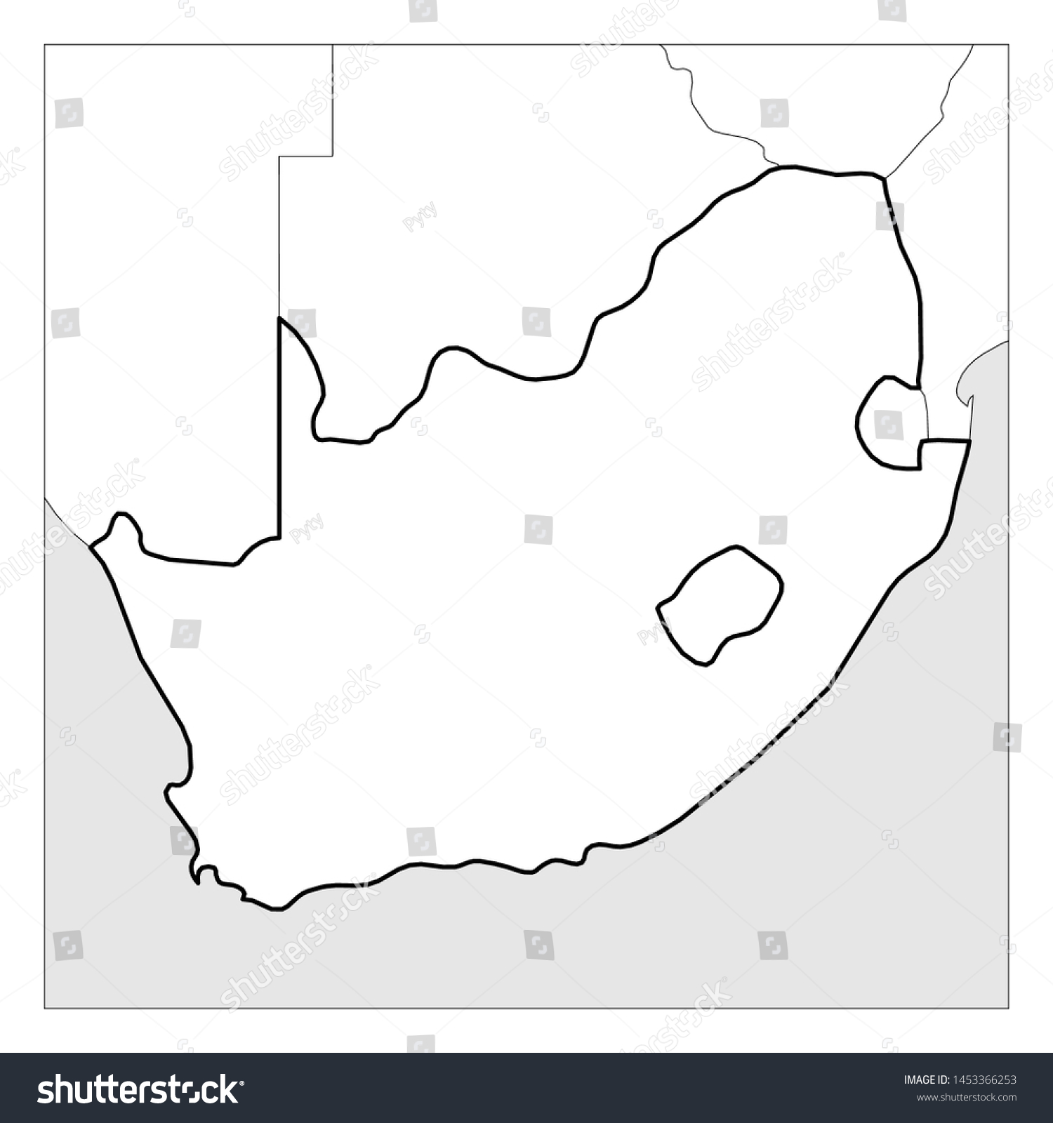 Map of South Africa black thick outline - Royalty Free Stock Vector ...