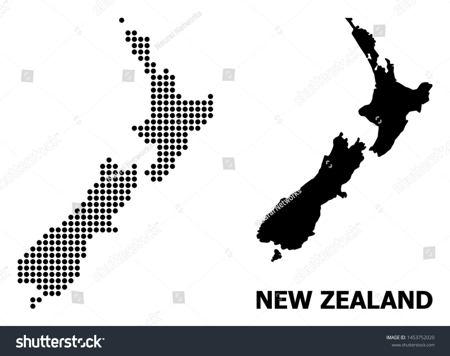 Dotted map of New Zealand collage and solid - Royalty Free Stock Vector ...