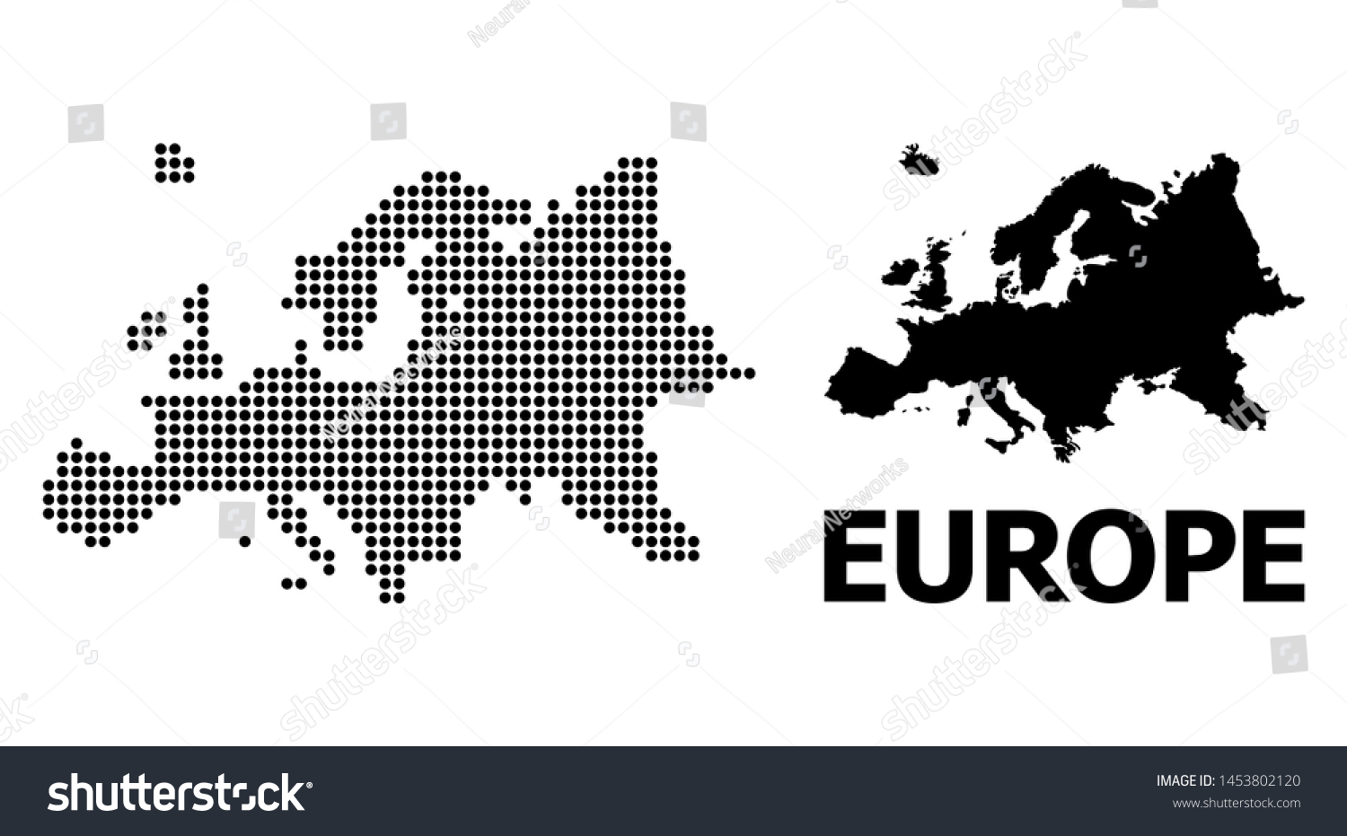 Pixelated Map Of Europe Composition And Solid Royalty Free Stock