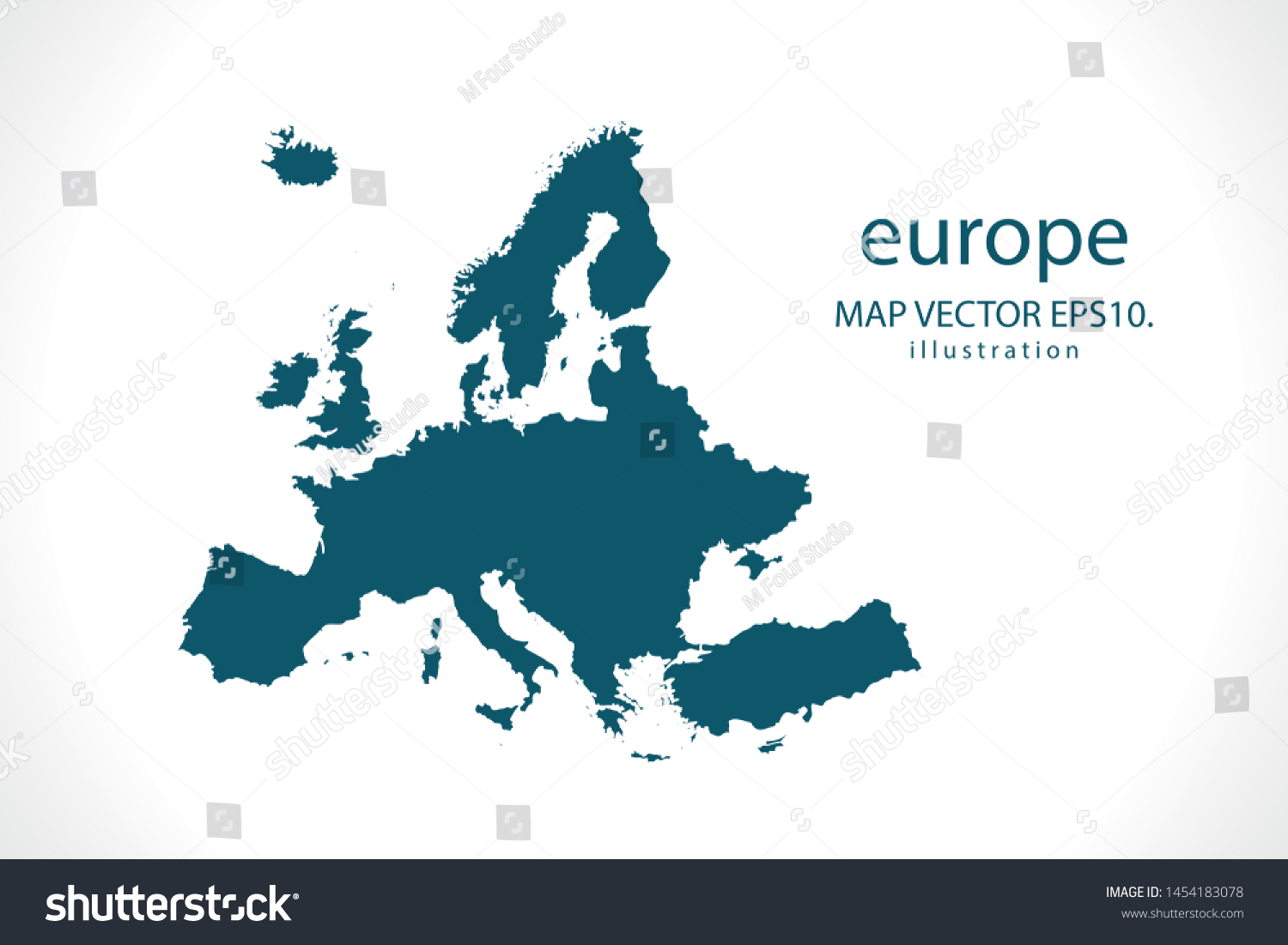 europe map High Detailed on white background. Abstract design vector illustration eps 10 #1454183078