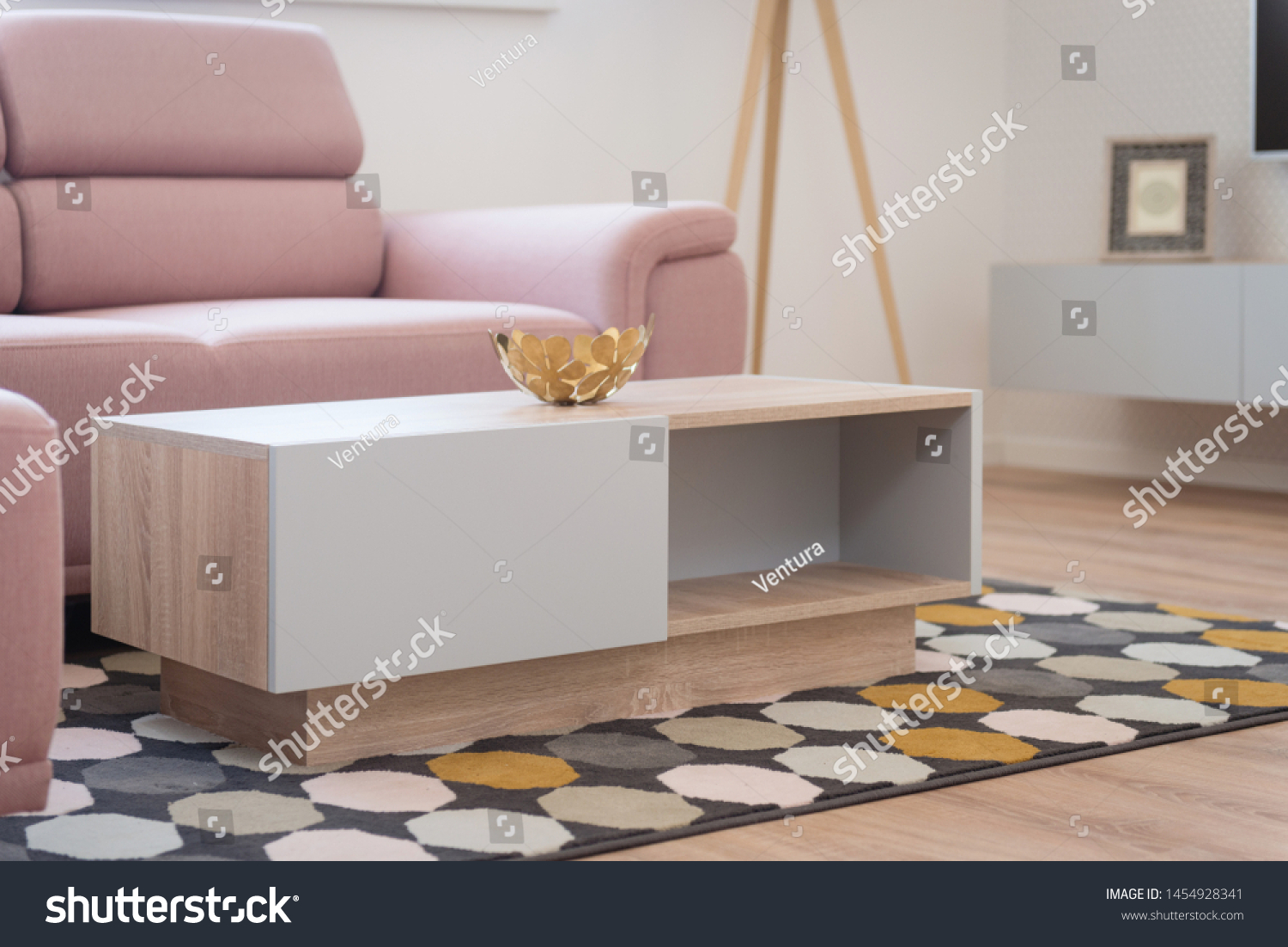 Table in contemporary living room interior #1454928341