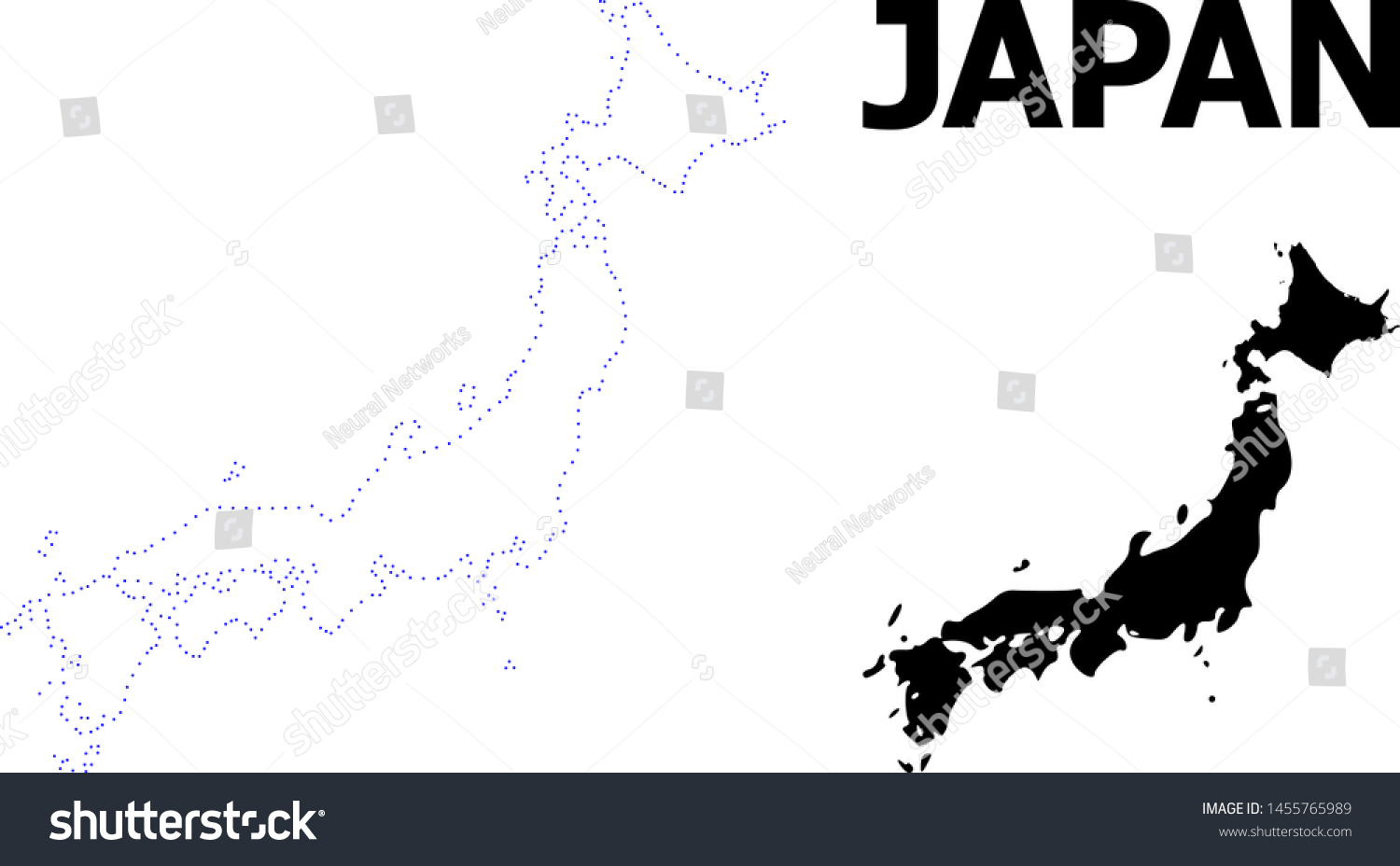 Vector Contour Map Of Japan With Caption Map Of Royalty Free Stock Vector Avopix Com