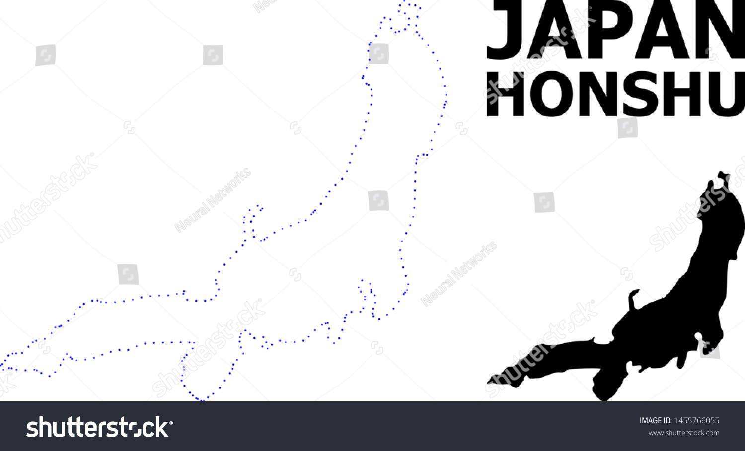 Vector Contour Map Of Honshu Island With Caption Royalty Free Stock   Avopix 1455766055 