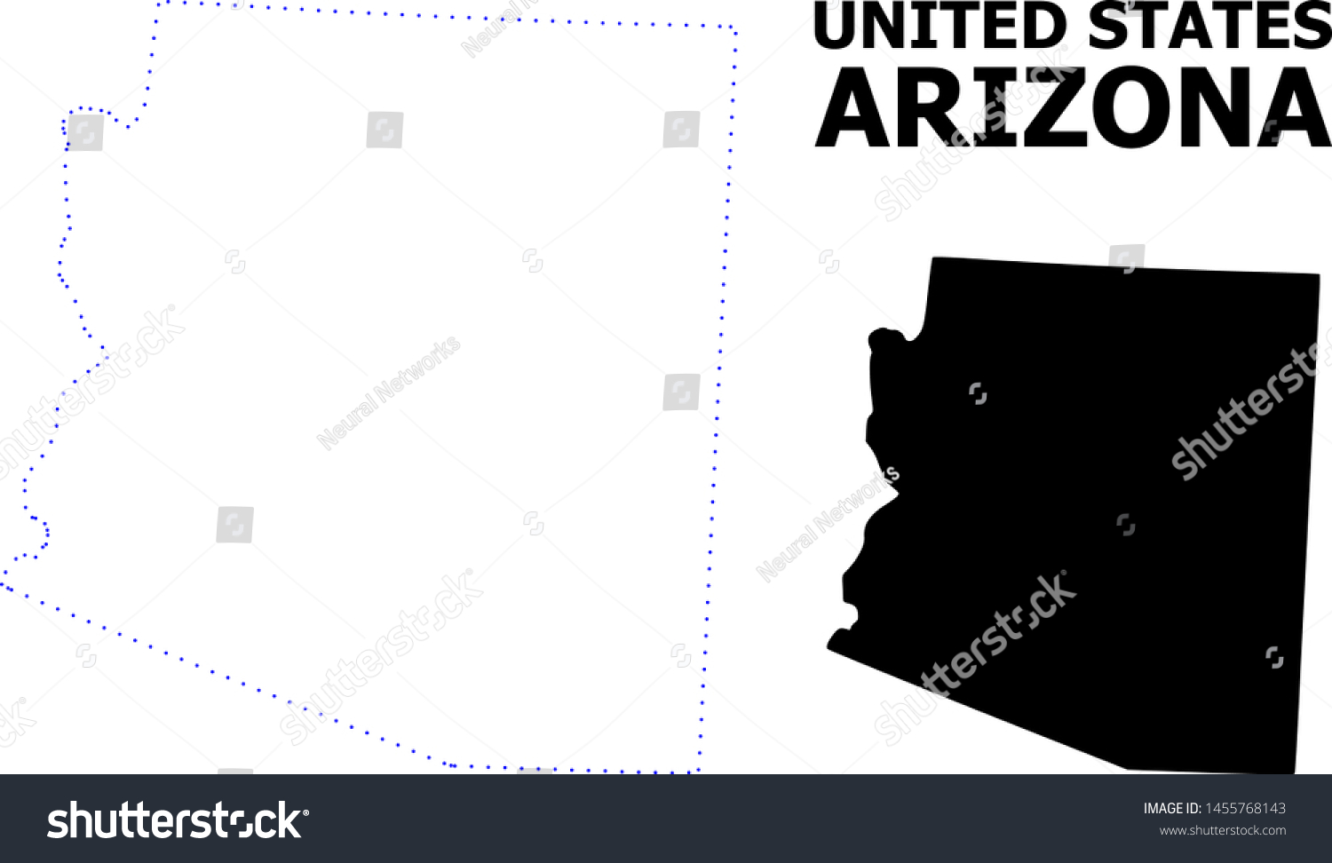 Vector contour Map of Arizona State with title. - Royalty Free Stock ...