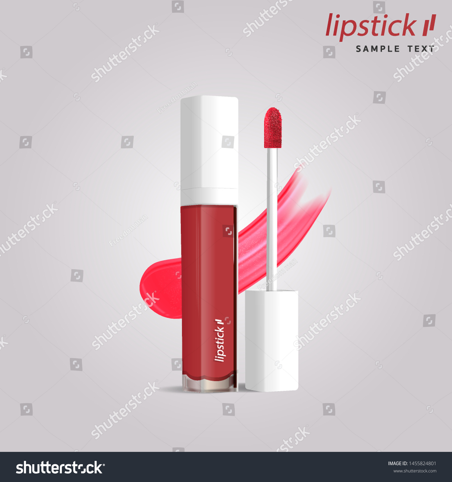 3d Realistic Lipstick Tube Template Packaging Royalty Free Stock