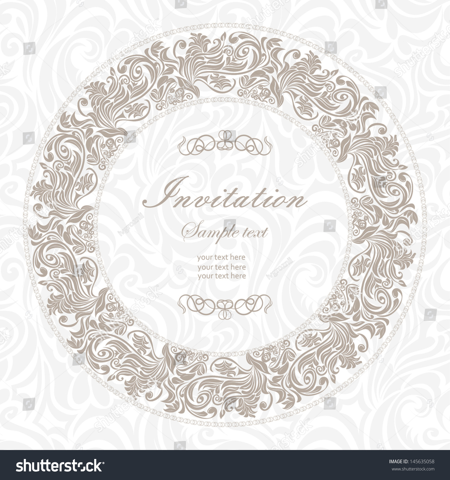 Elegant vintage frame with floral pattern #145635058