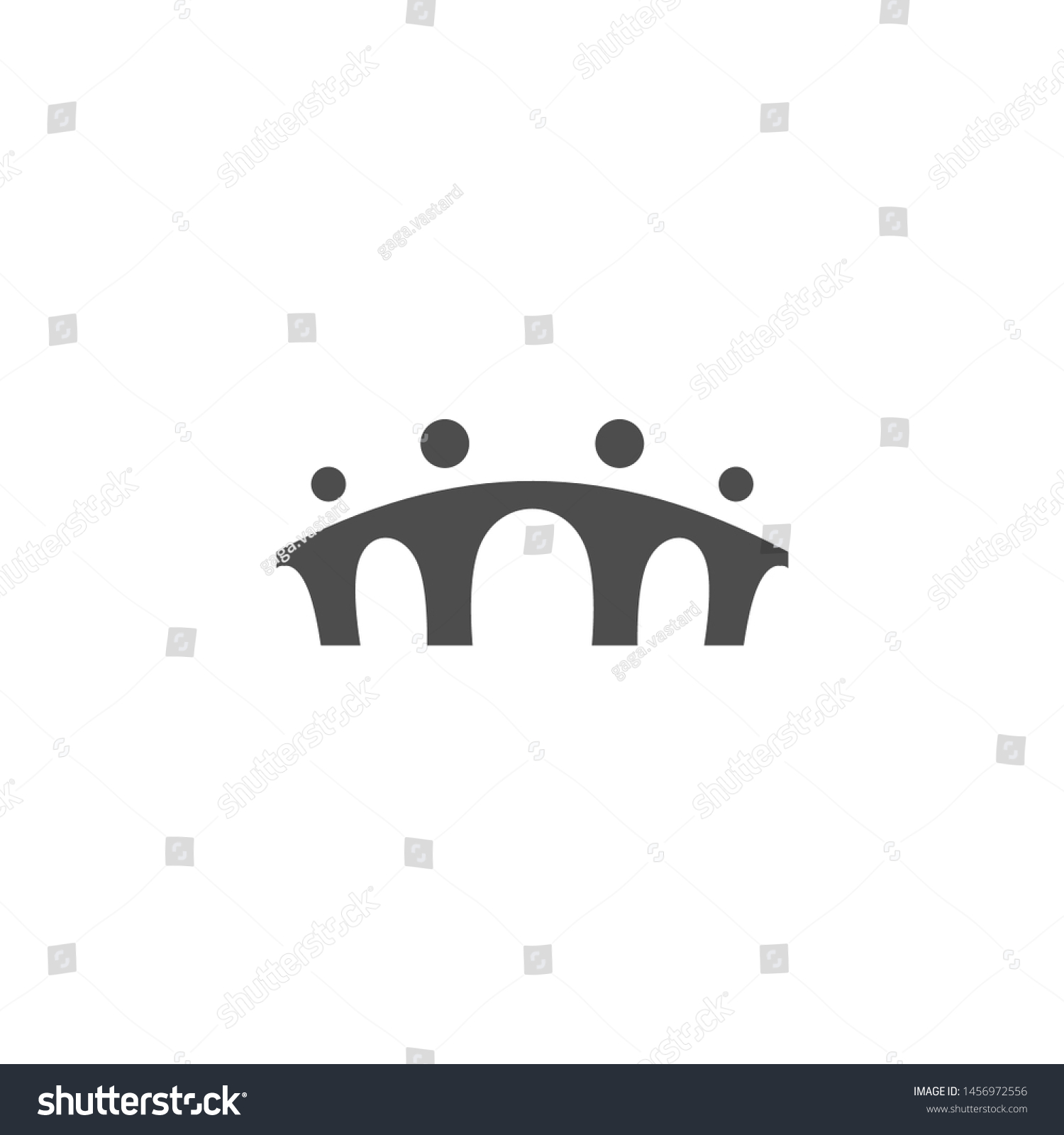 bridge people family together human unity logo vector icon #1456972556