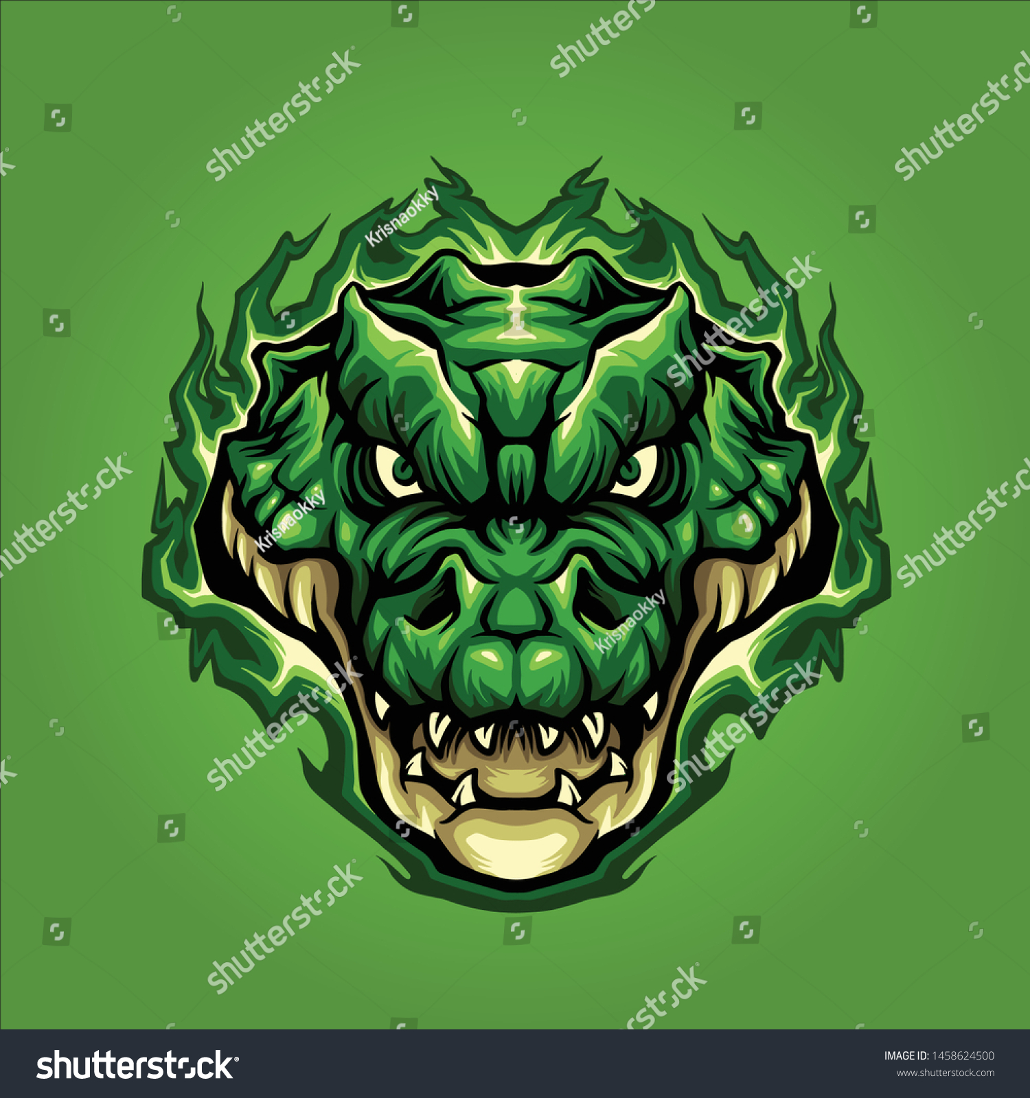 Crocodile Head Mascot Logo Design Royalty Free Stock Vector 1458624500