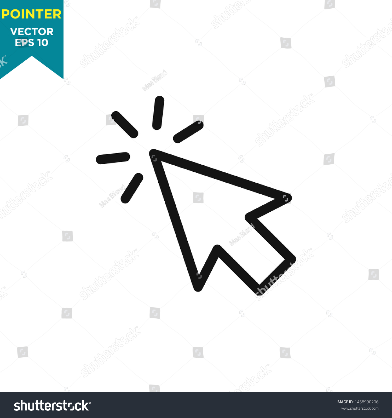 cursor icon, pointer arrow icon vector logo template #1458990206