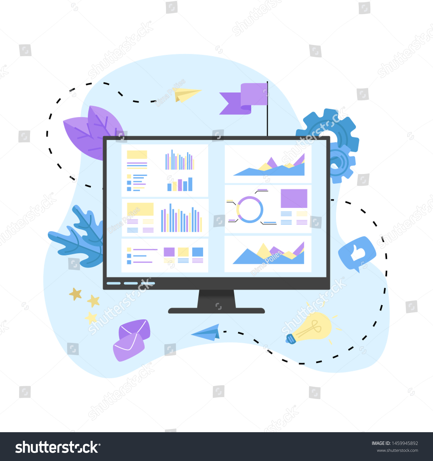 Data Analysis Design Concept Graph Diagram And Royalty Free Stock Vector 1459945892 4194