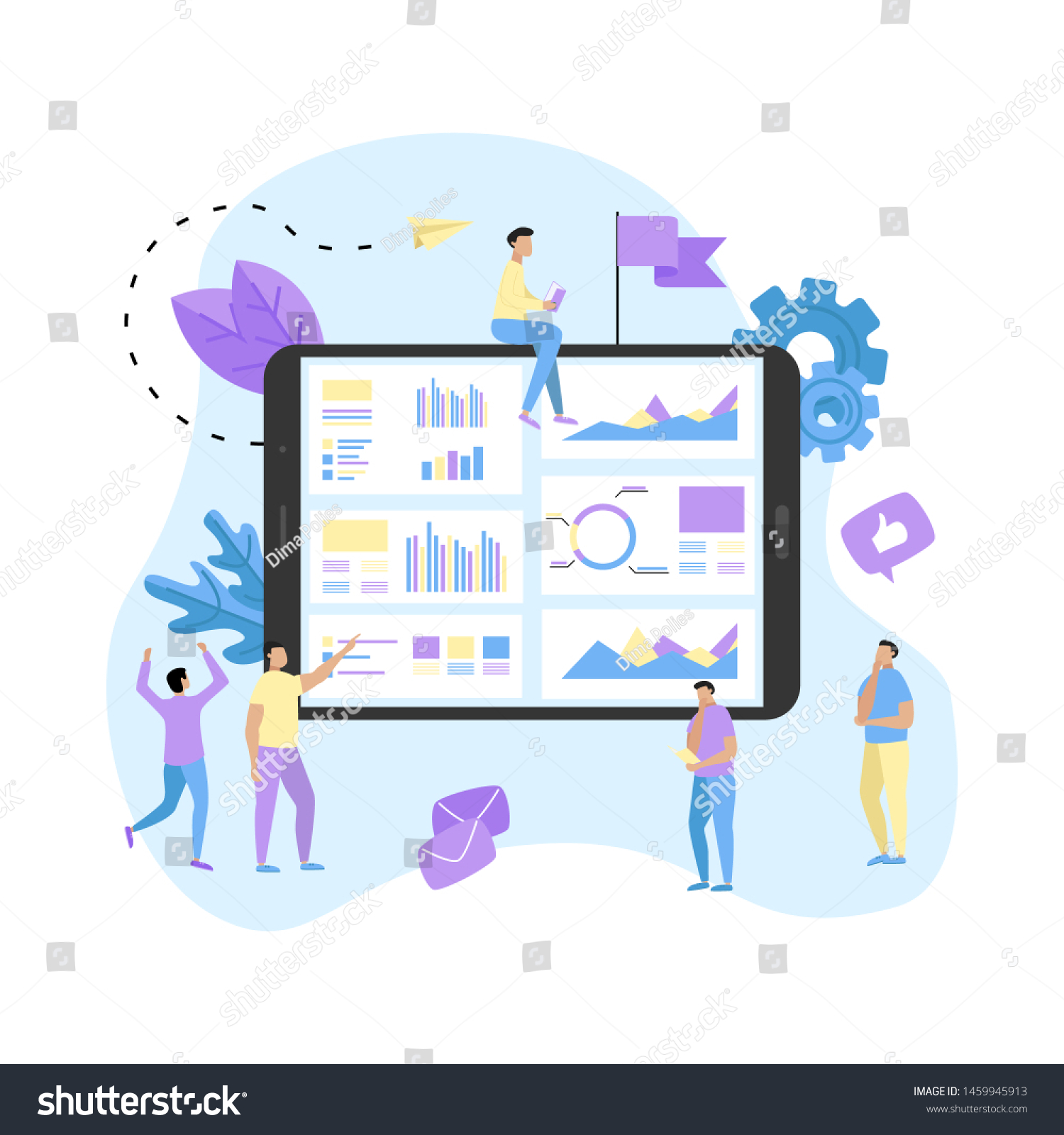 Data Analysis Design Concept Graph Diagram And Royalty Free Stock Vector 1459945913 1953