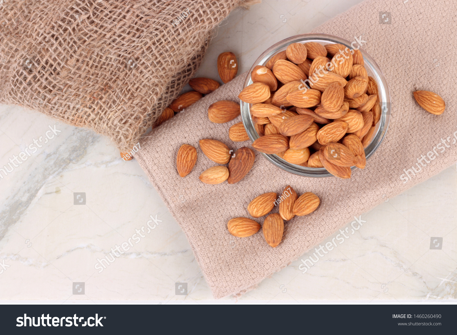 Almond. Almond nut isolated. Almond slice. Full depth of field. #1460260490
