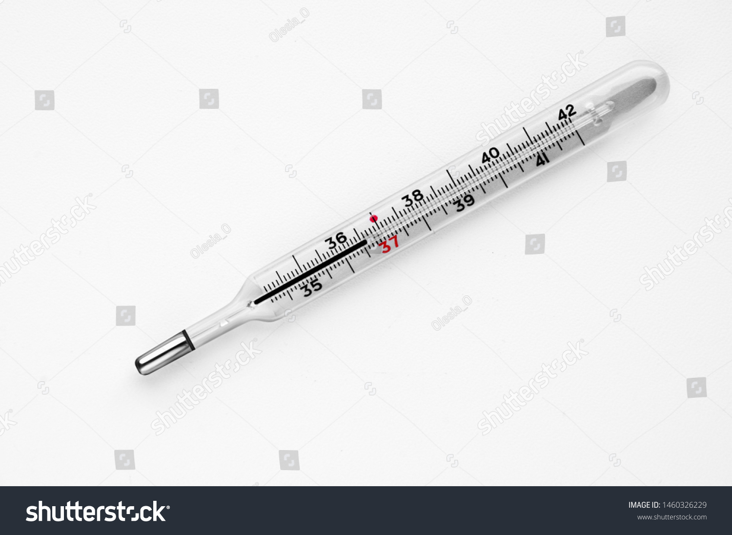 Mercury thermometer, isolated on a white background #1460326229