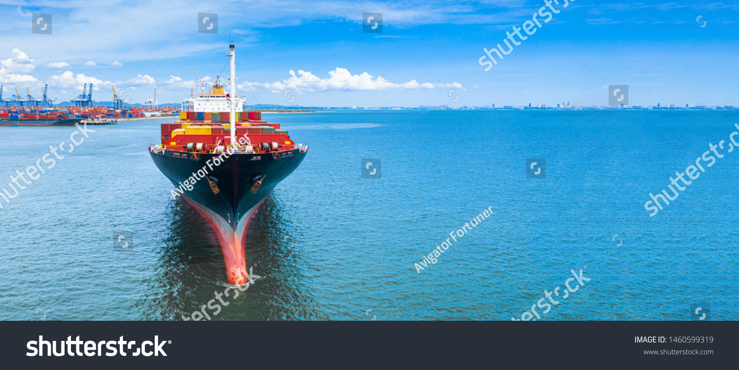 Container ship carrying container in import and export global business commercial logistic and freight shipping transportation by container ship, Container loading cargo ship vessel with copy space. #1460599319