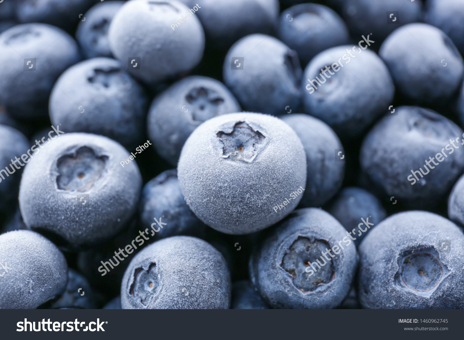 Tasty frozen blueberries, closeup view #1460962745
