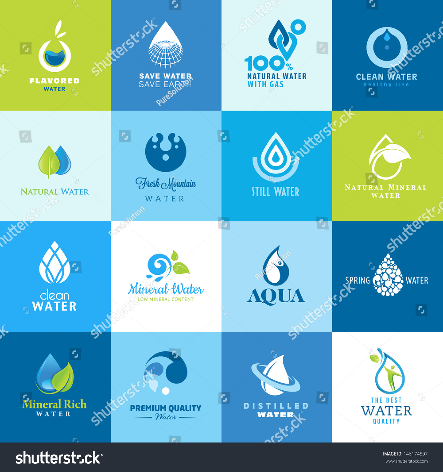 Set of icons for all types of water #146174507