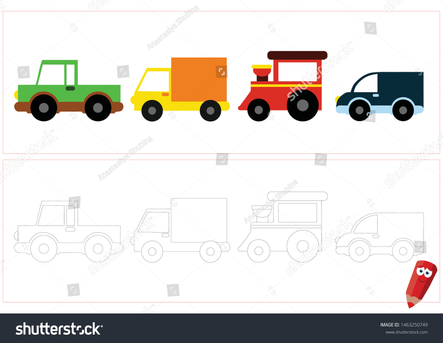coloring page for children with examples. - Royalty Free Stock Vector ...