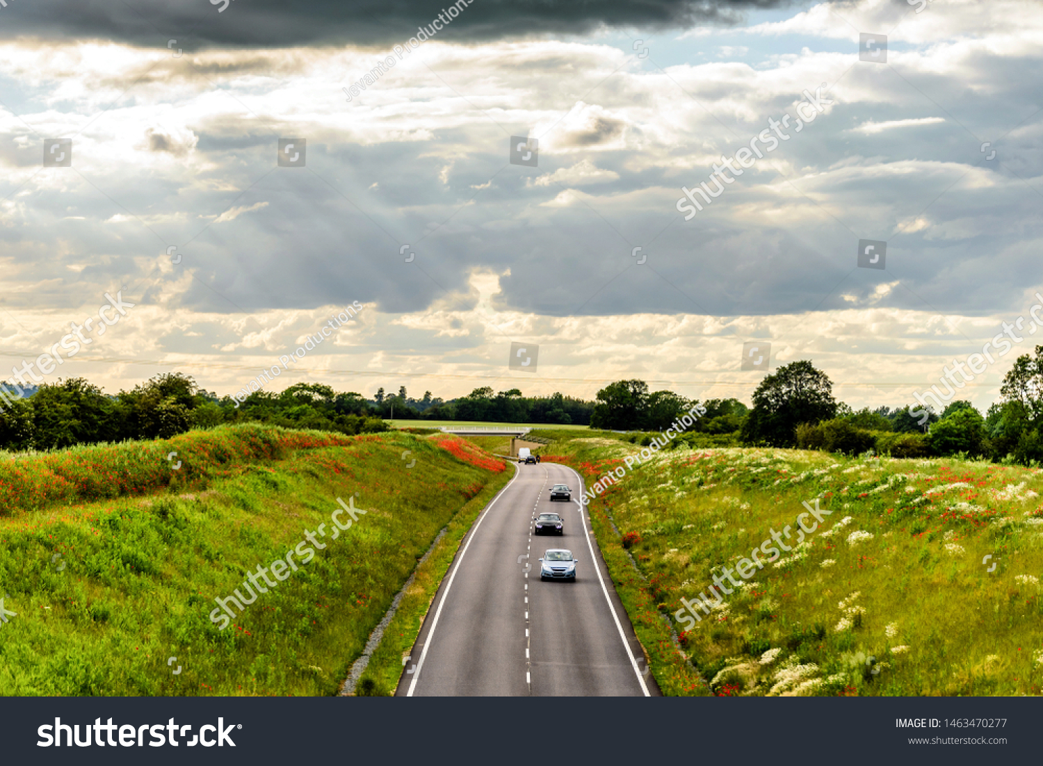 uk motorway road overhead view at daylight #1463470277